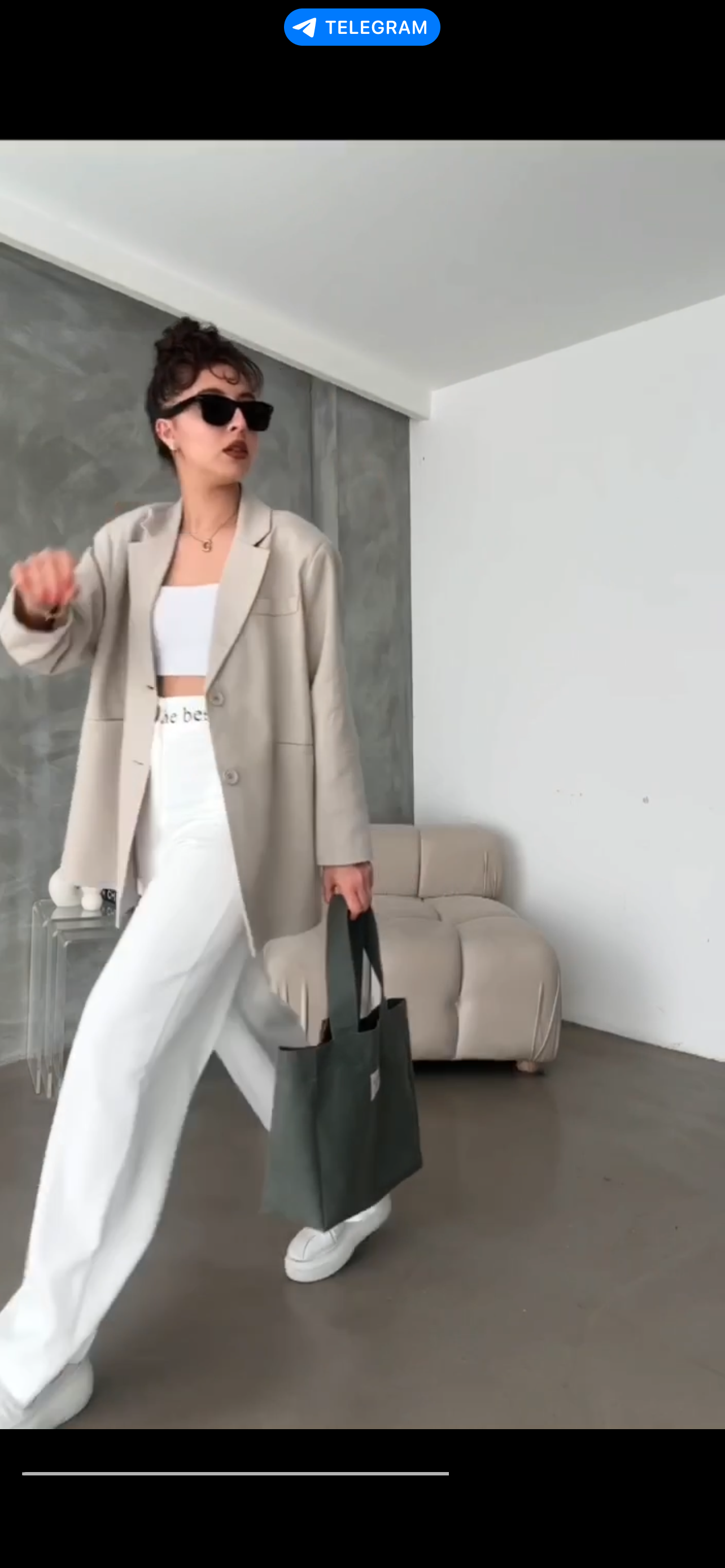 Keten büyük boy blazer - Taş