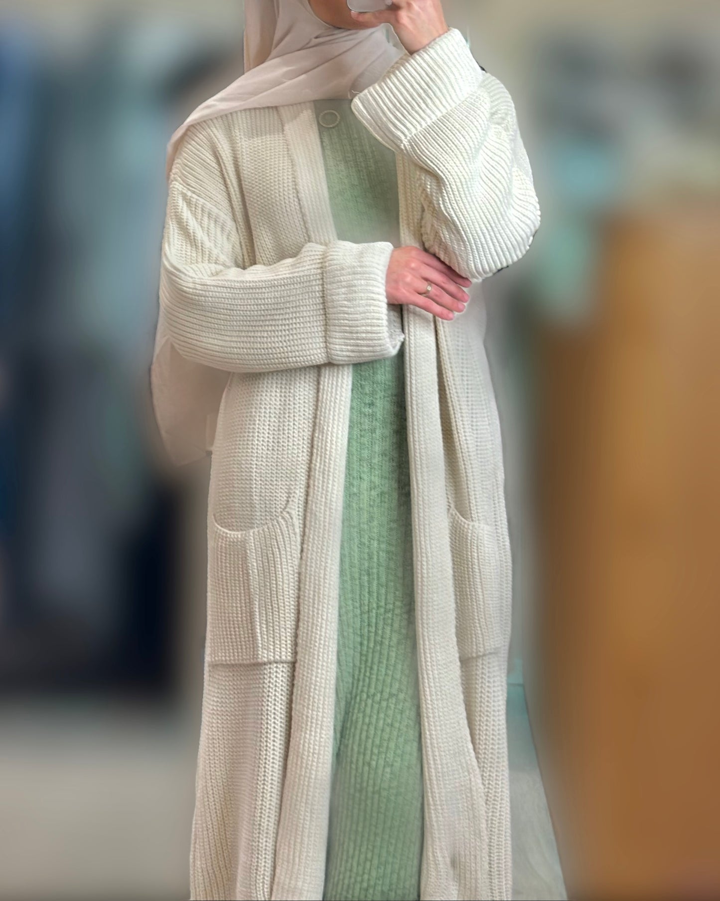 Cozy mid cardigan - white chocolate