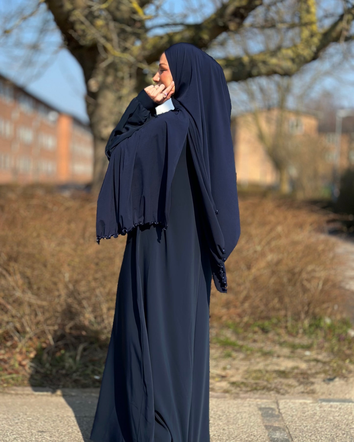 Selena Elegant Abaya - Navy
