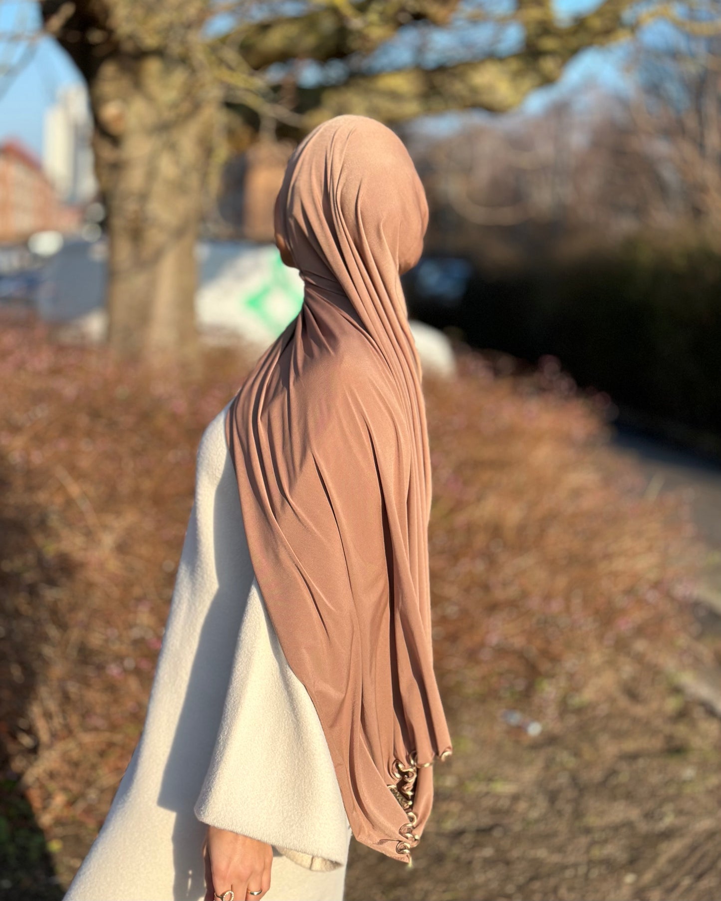Flowy Lycra Hijab - caramel fl37