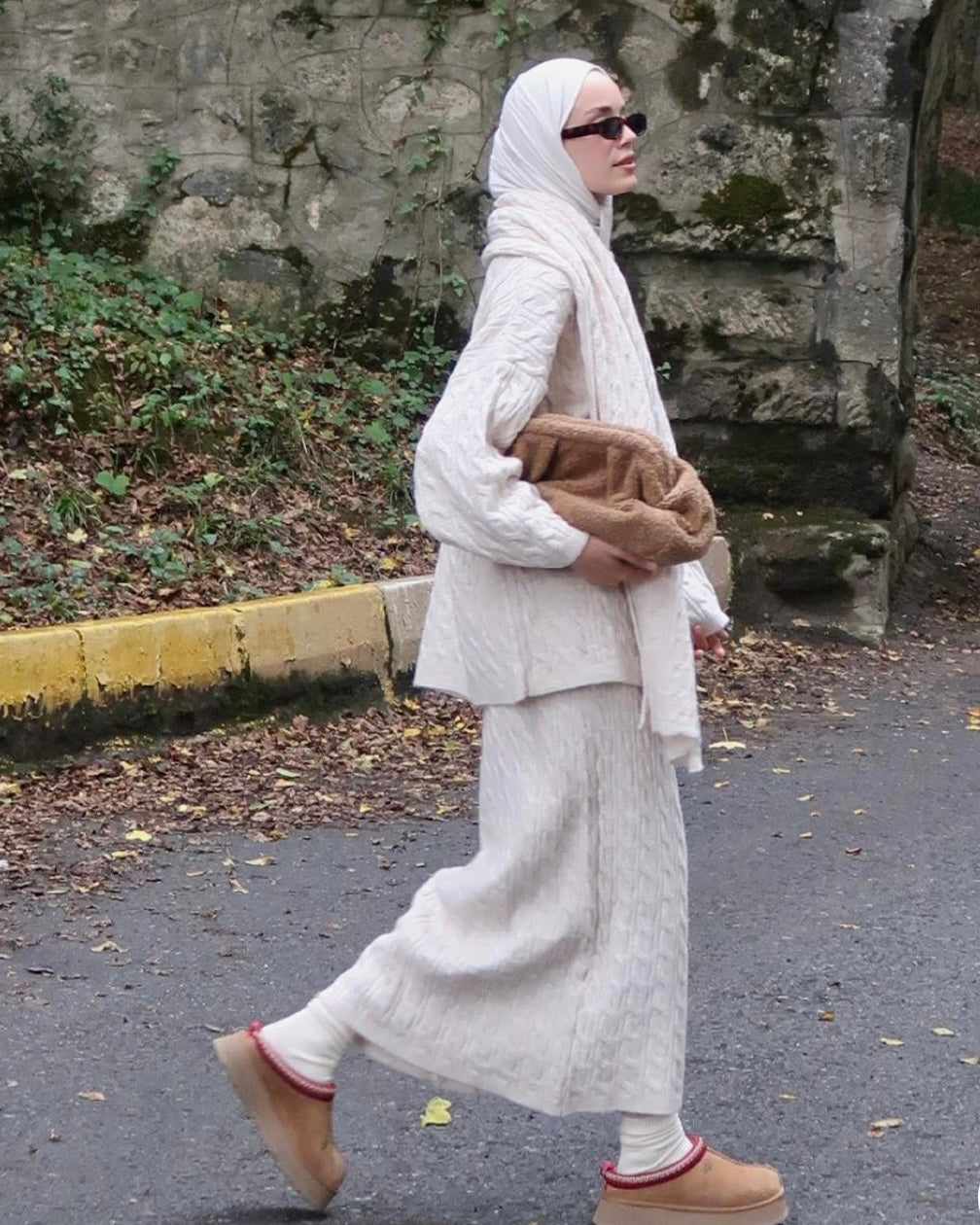 Premium 3-piece kabel set - cream