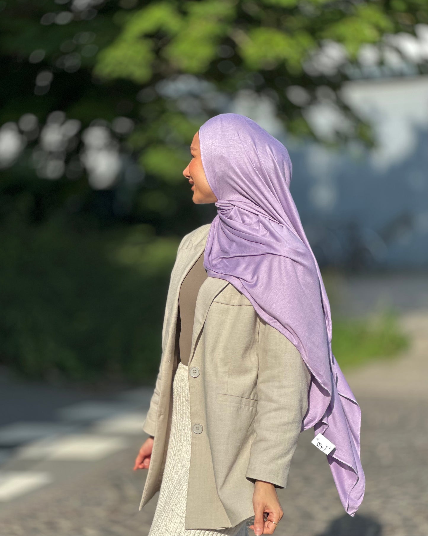 Thin Plain Jersey Hijab -violet tb18