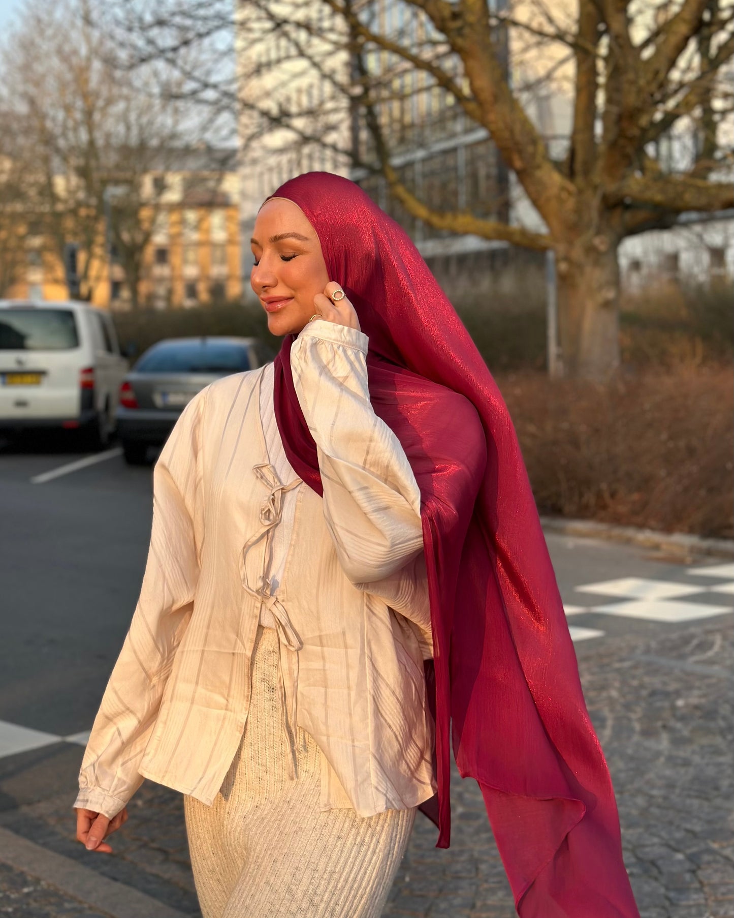 Shiny valentino chiffon - Red velvet sv10