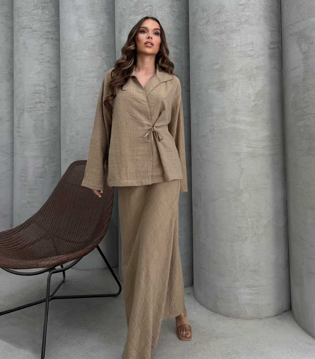 Belle Skirt Set - Wood Brown