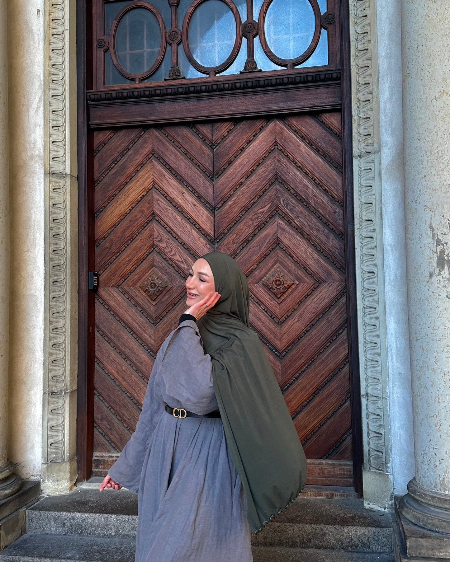 Dökümlü Likralı Tesettür - army FL10