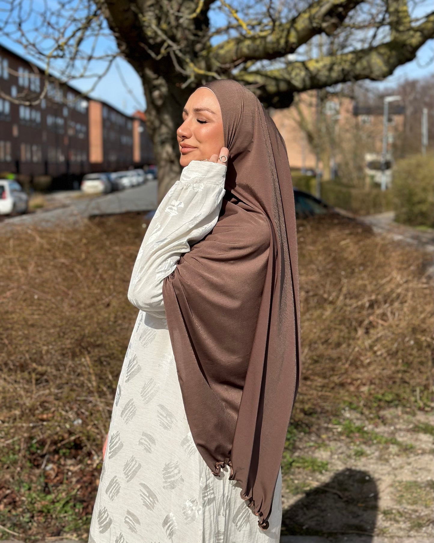 Flowy Lycra Hijab - Shaved Chocolate fl28