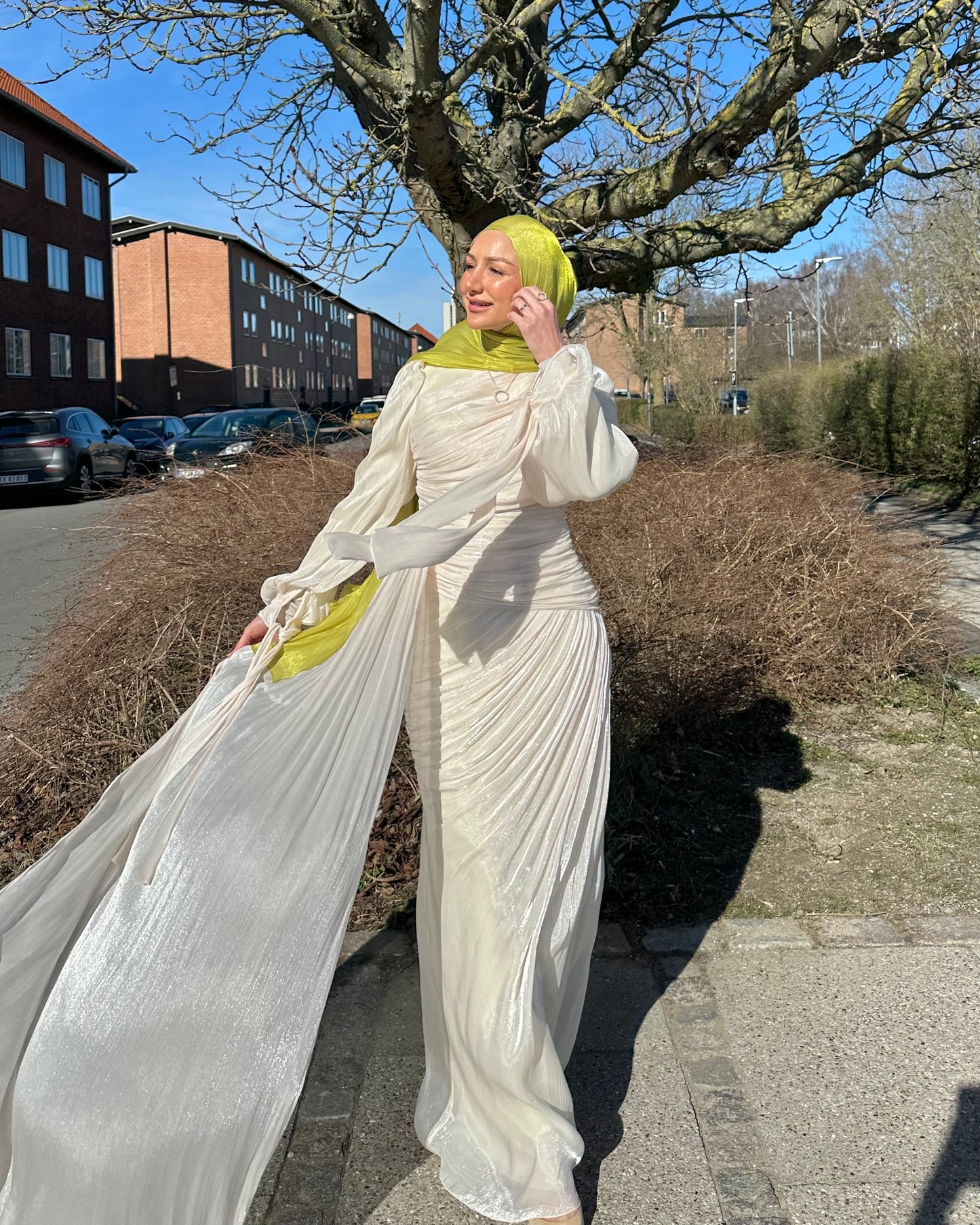 Gleaming Selin Dress - cream puff