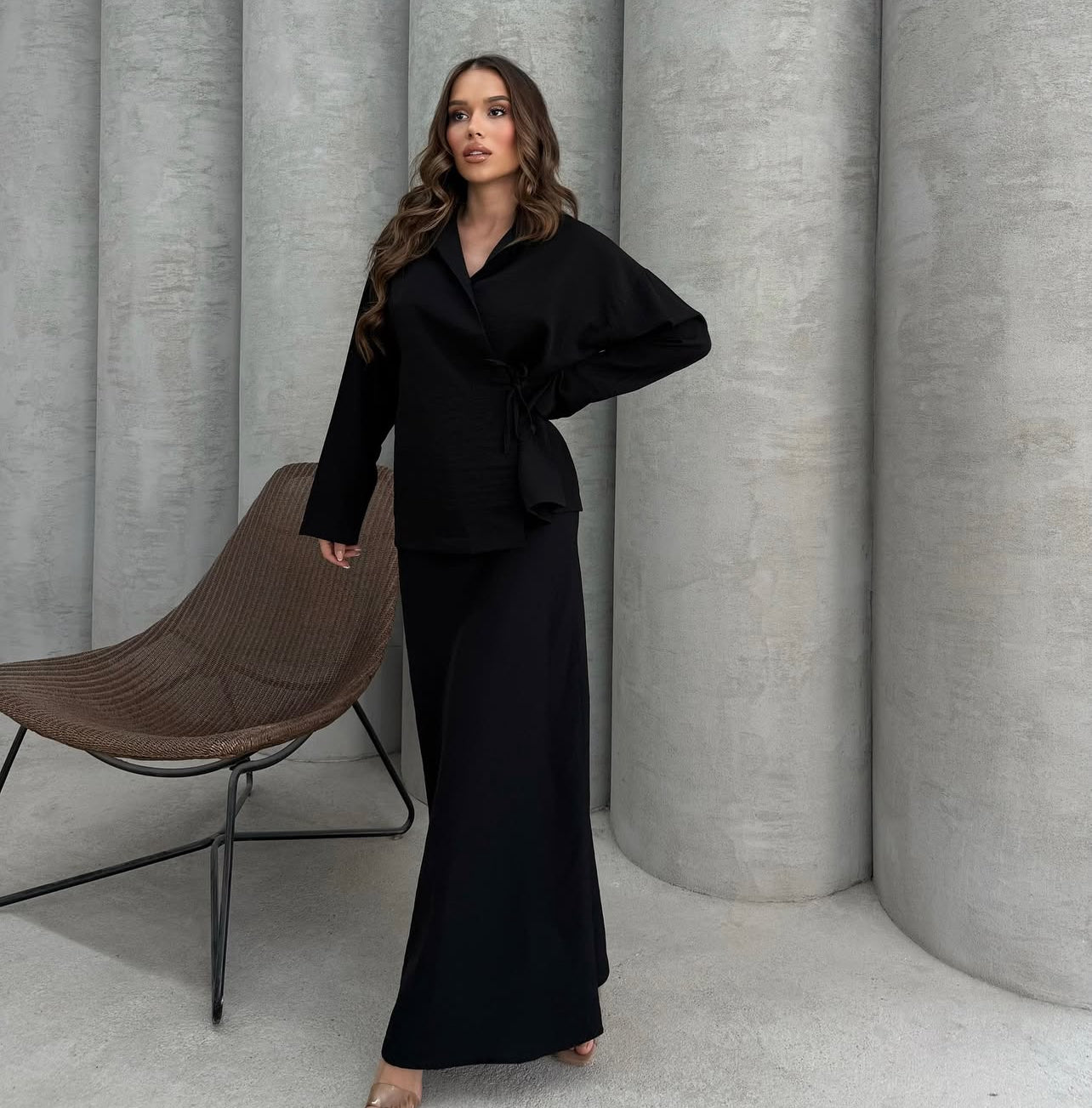 Belle Skirt Set - Jet Black