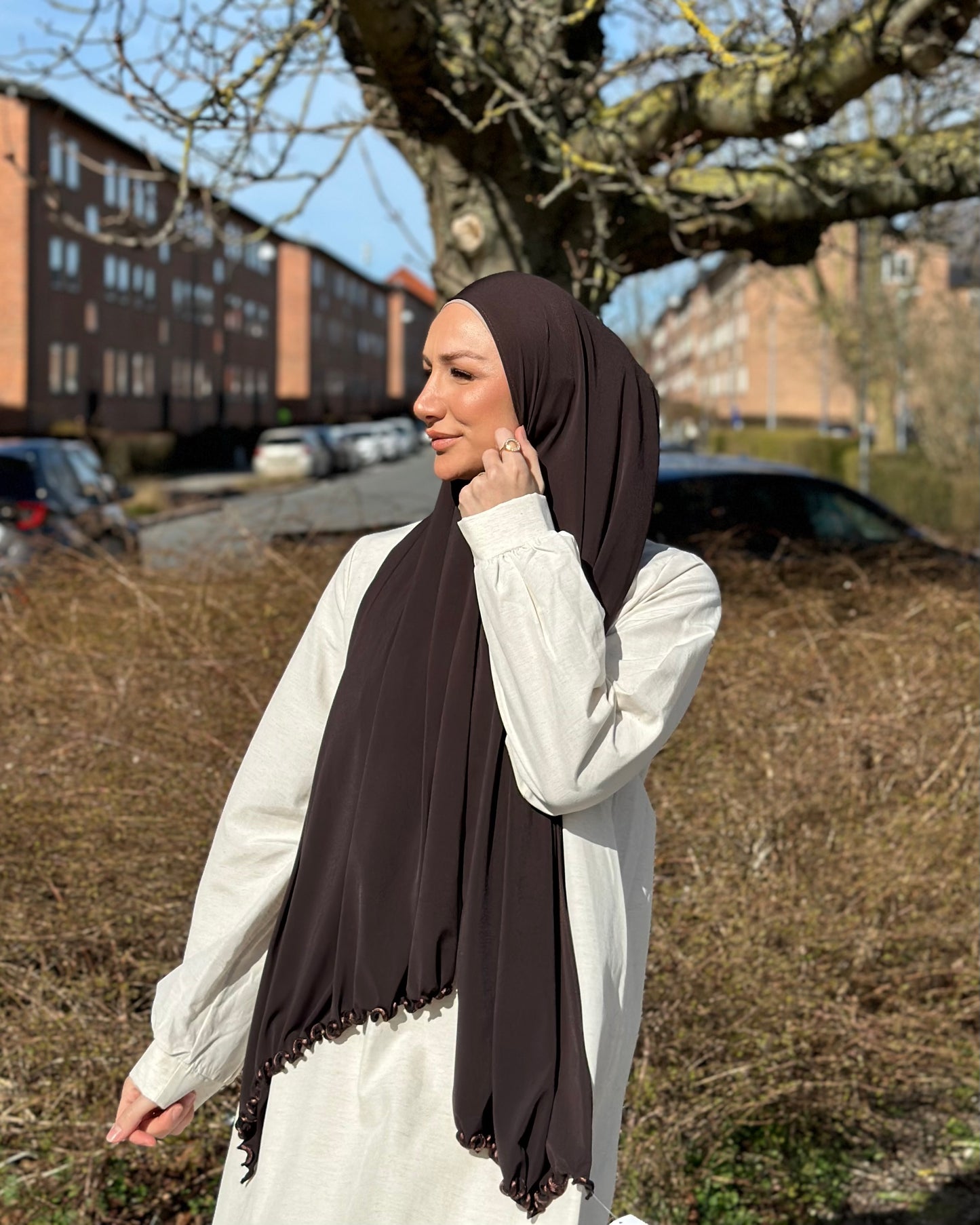 Flowy Lycra Hijab - Chocolate Fondant fl21