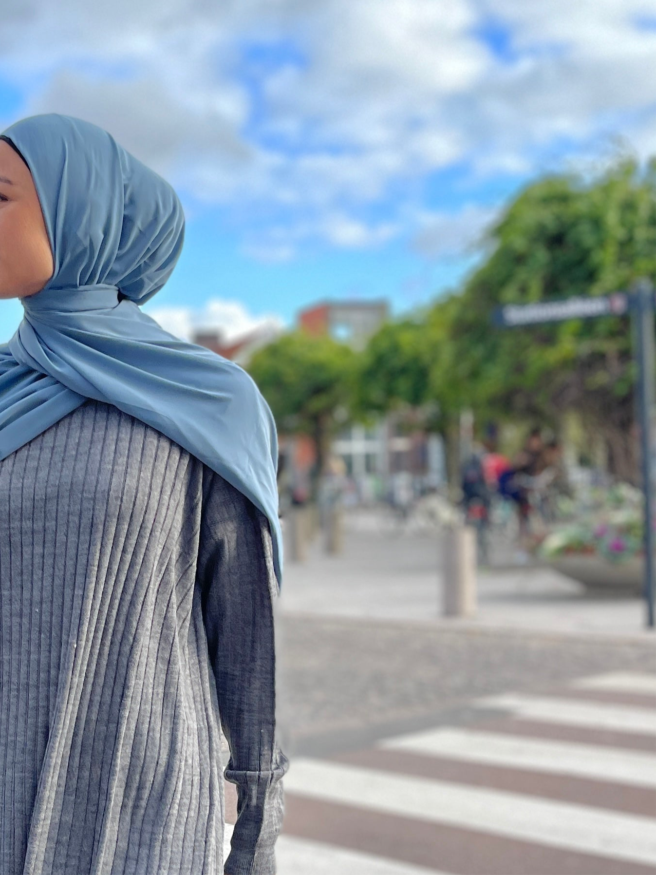 Likralı Tesettür - Kot Mavi 05
