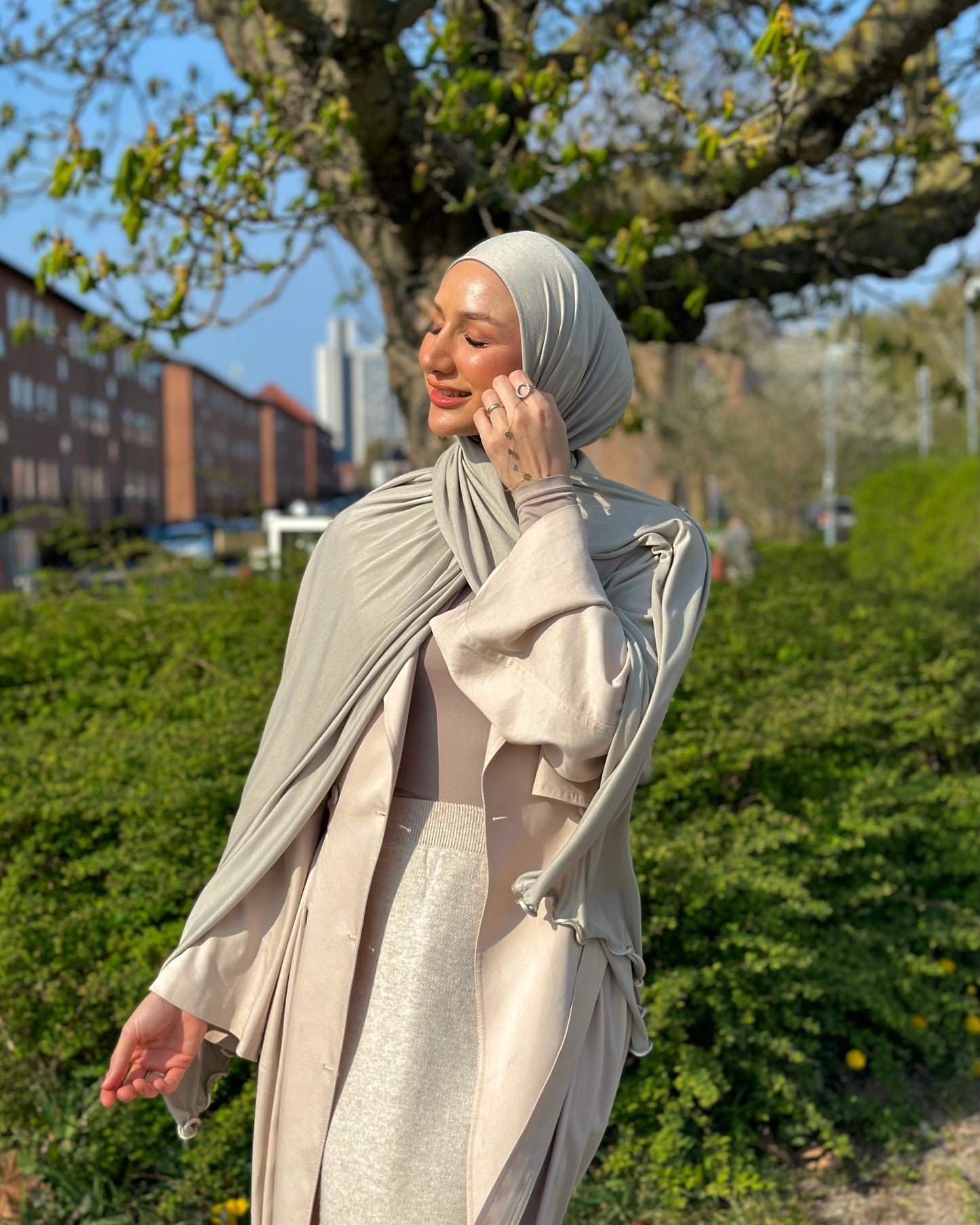 Flowy jersy Hijab - sephia FJ07