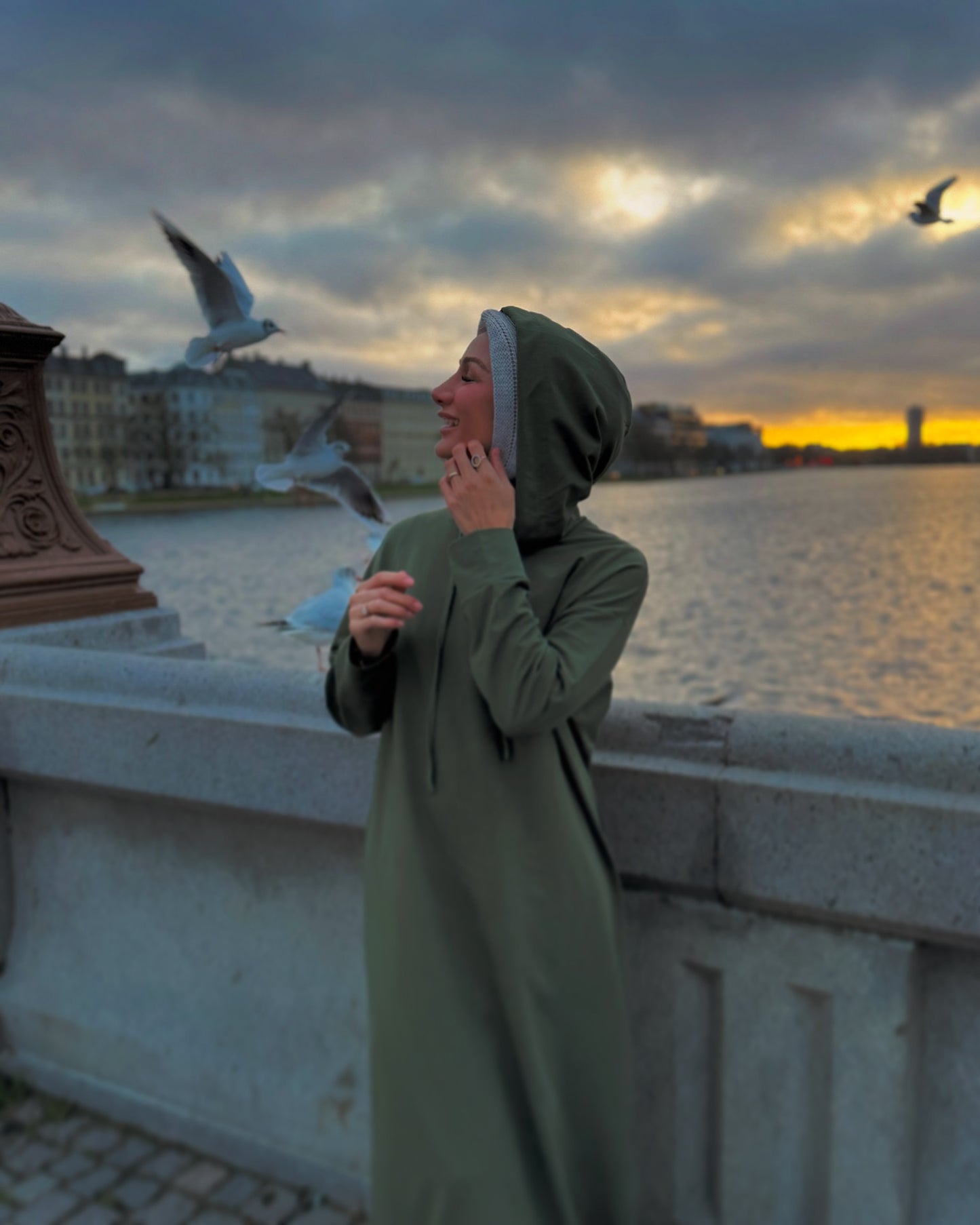 Maxi Kapşonlu - haki