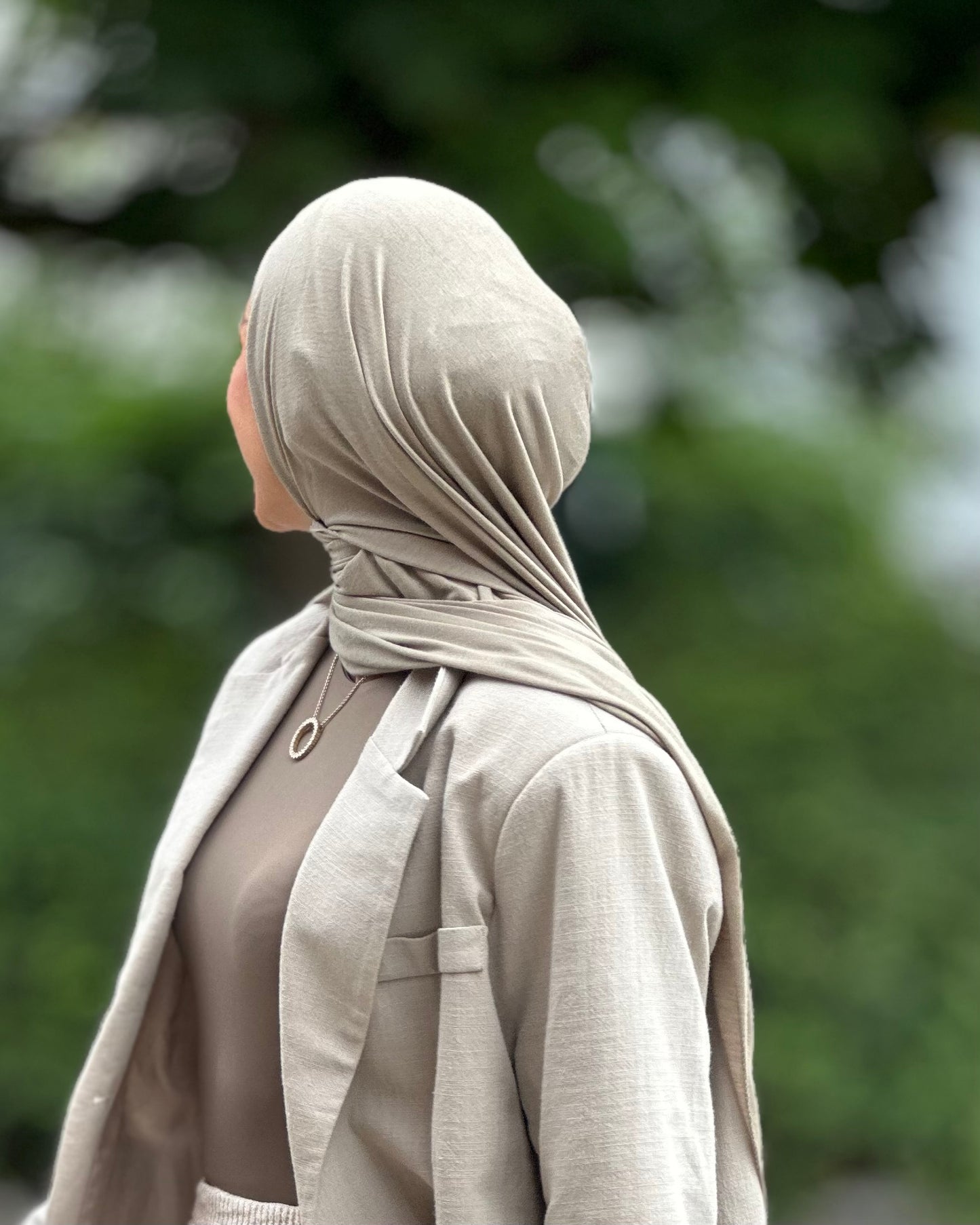 İnce Jersey Tesettür - Light Army tb49.1