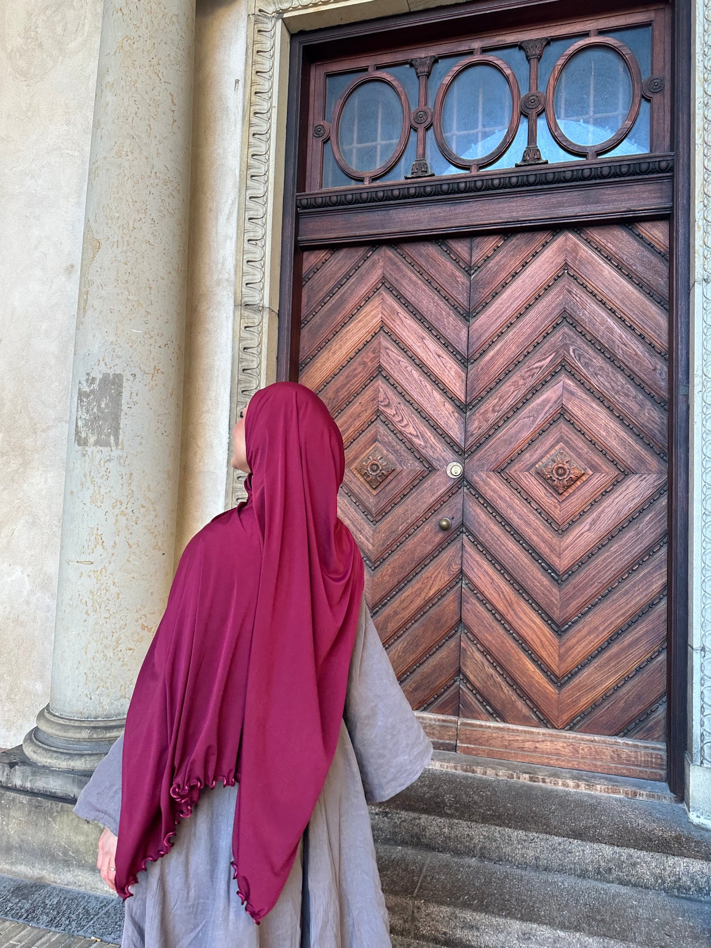 Flowy Lycra Hijab - Bordeaux fl32
