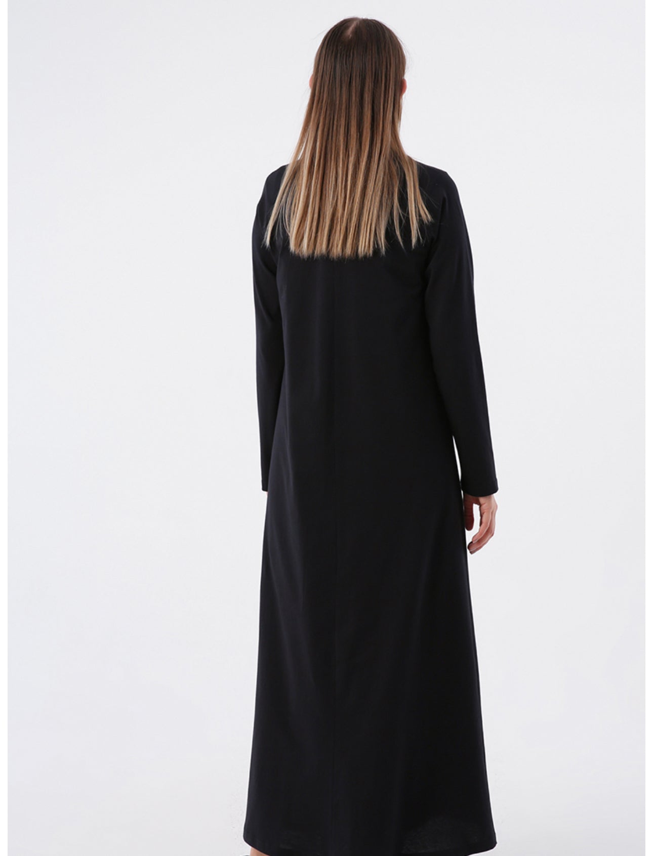 Basic Cotton abaya - noir