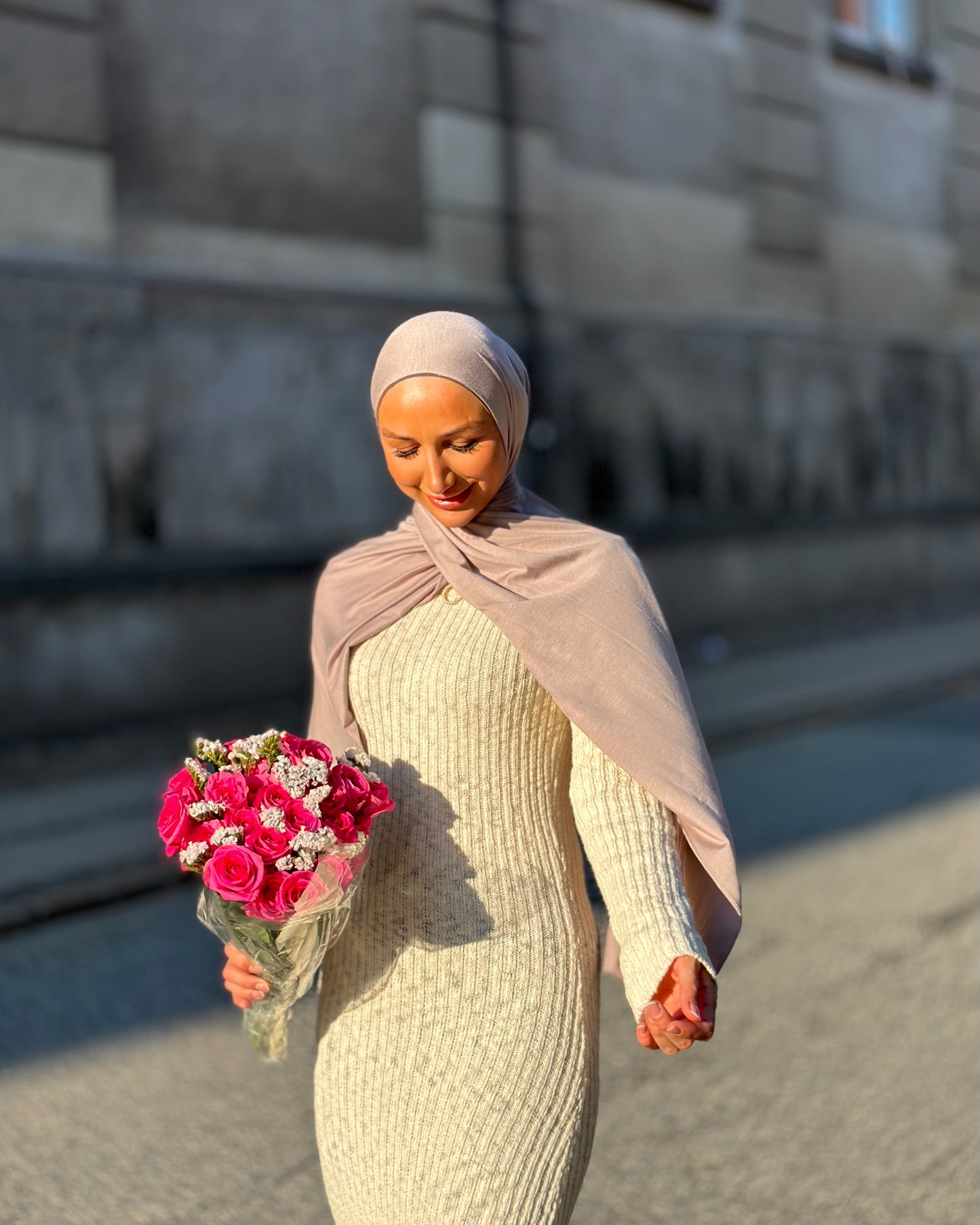 Lux Jersey tesettür - Tozlu Gül N31