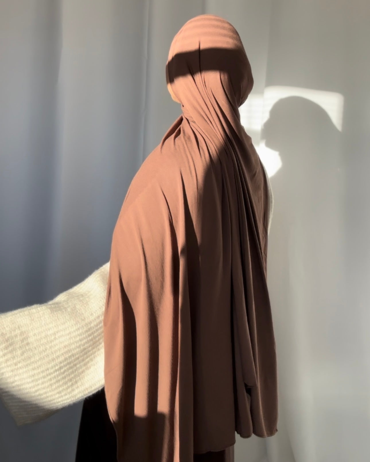 Plain Jersey Hijab - Iced Coffee b24