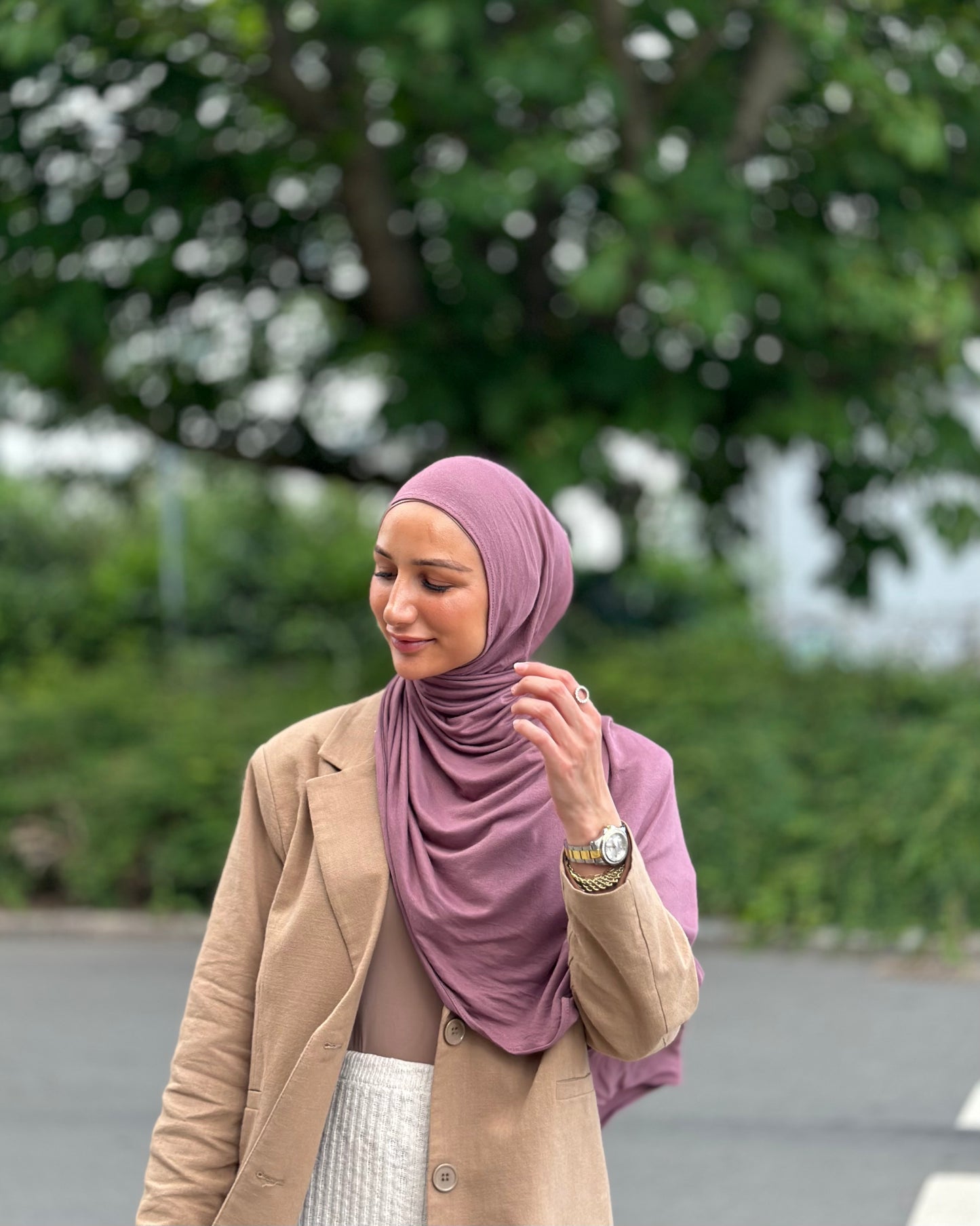 Anında Jersey Hicab - Tozlu lavanta Us03