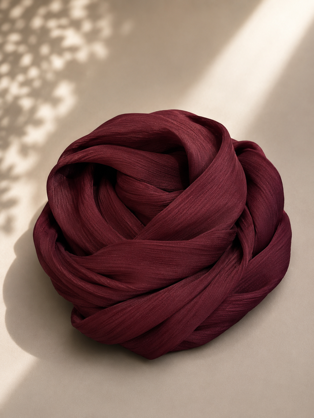 Shiny Crincle chiffon - Wine Red sc29