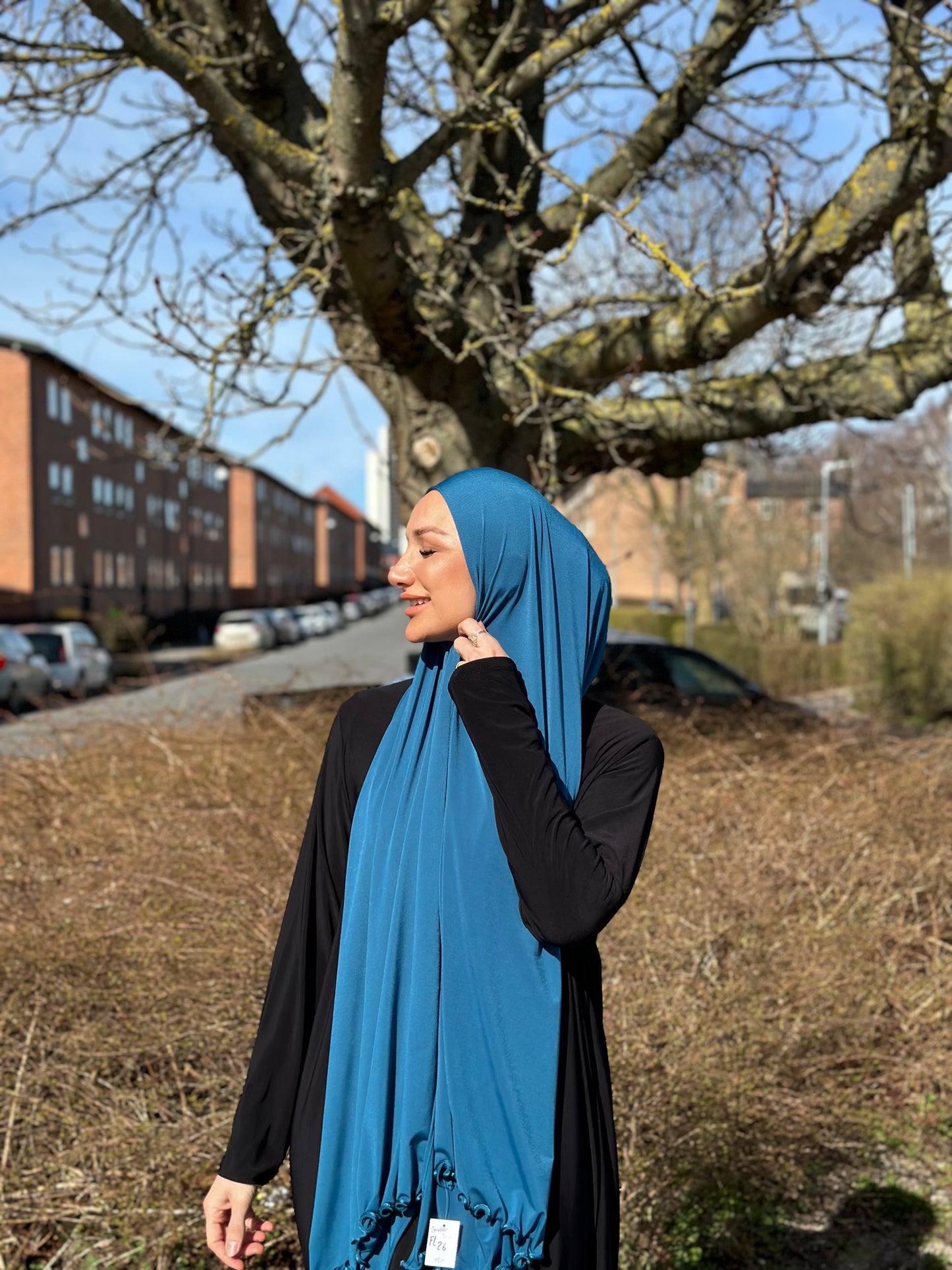 Flowy Lycra Hijab - Spanish Blue fl26