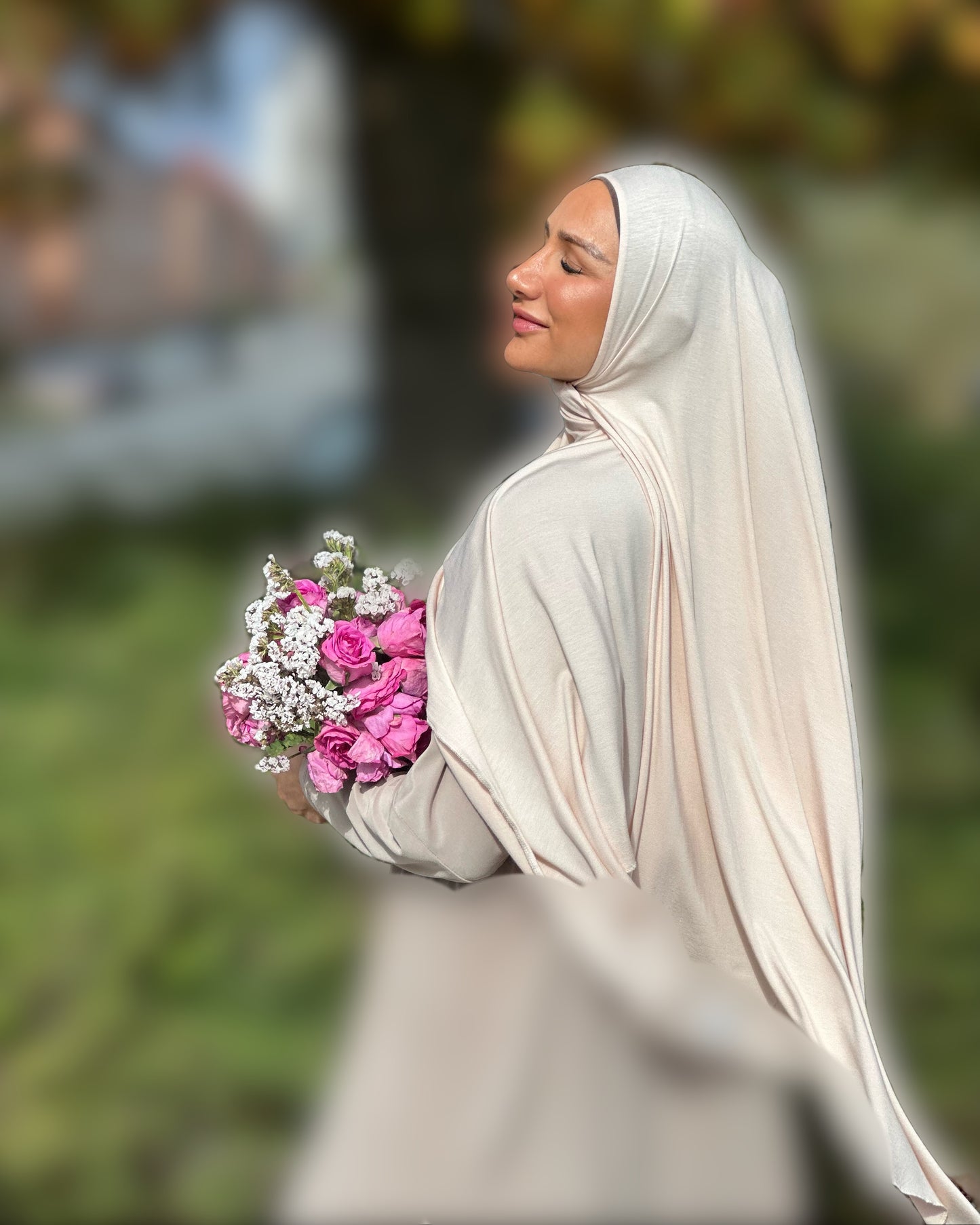 Lux Jersey başörtüsü - Krem puf n28