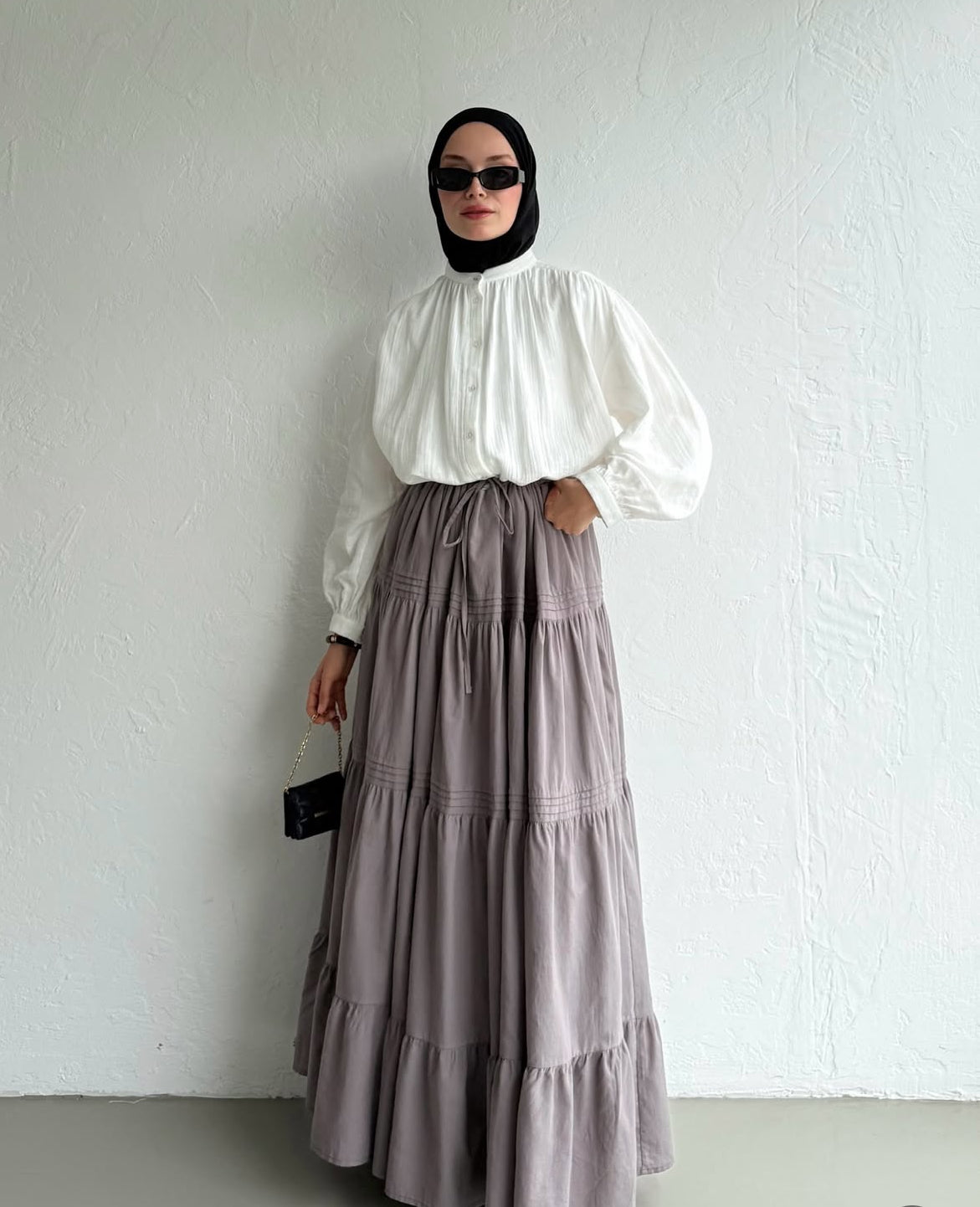 Elegant flow skirt - Taupe