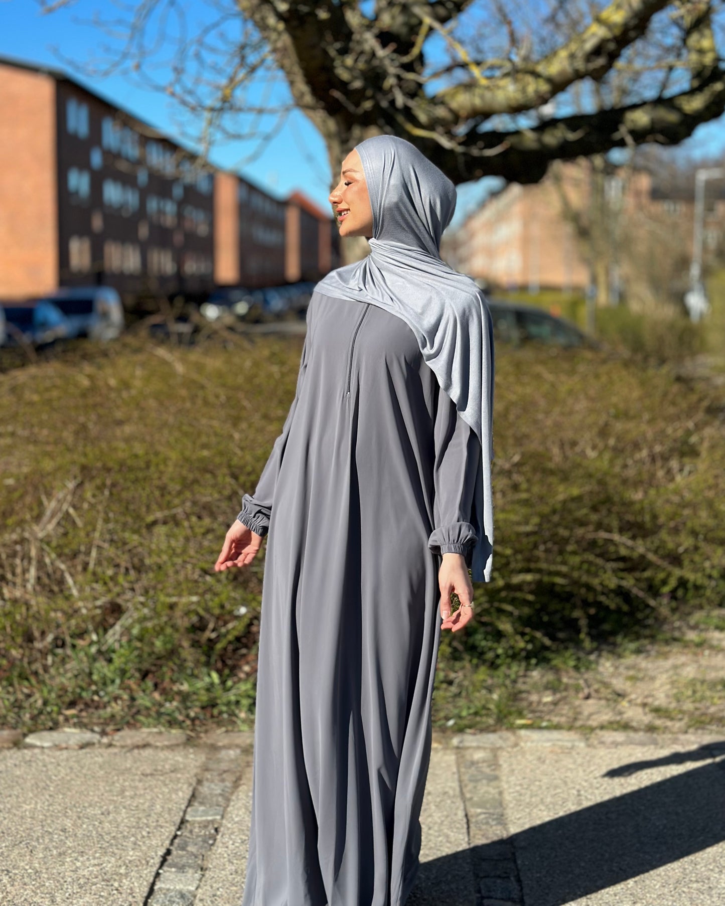 Simple Gray abaya