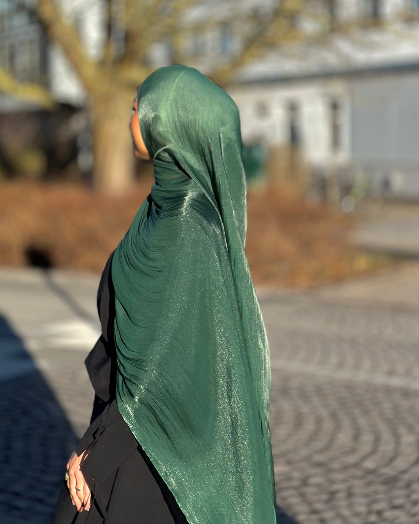 Shiny valentino chiffon - Forest green sv15