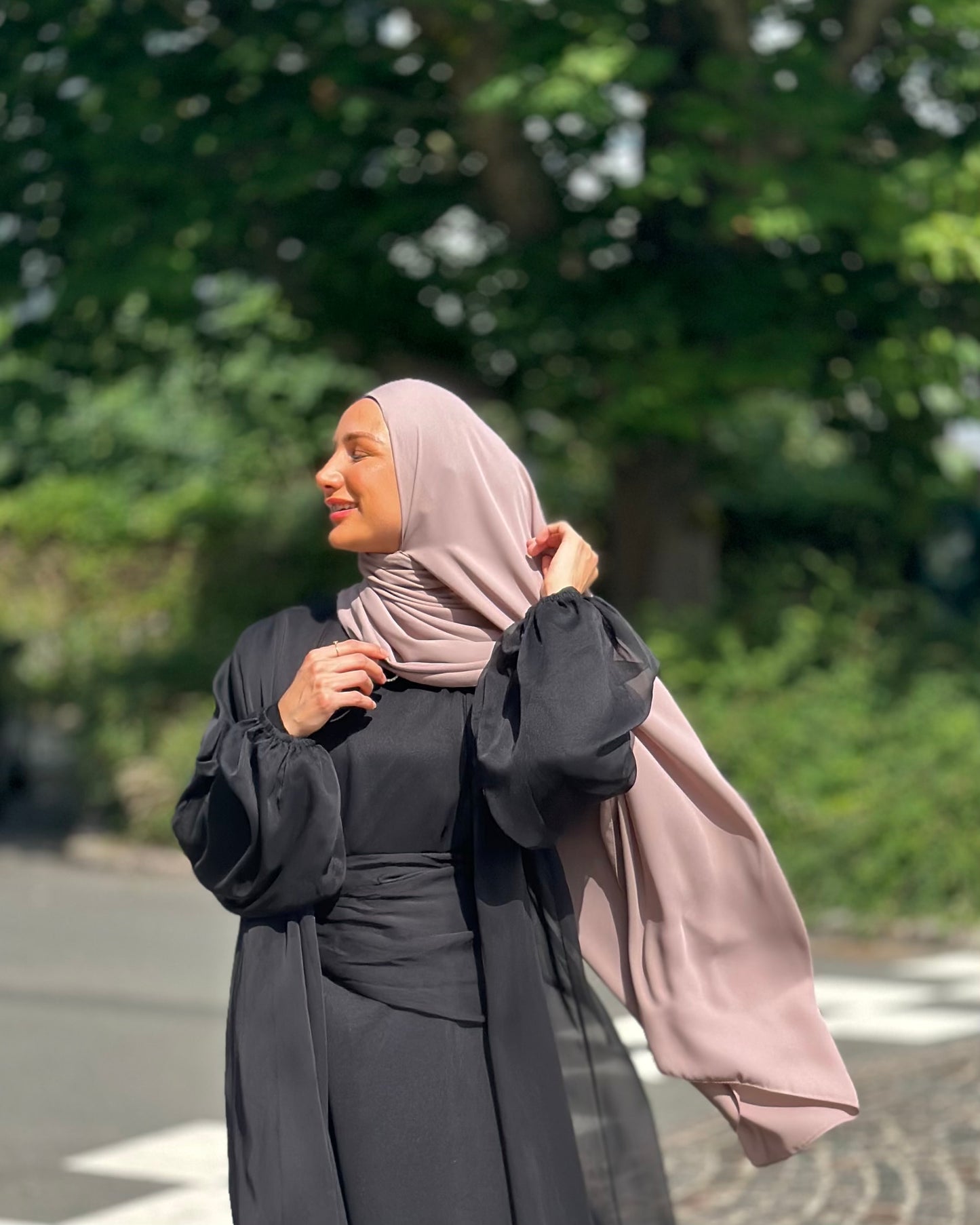 Lux Şifon Tesettür - Sıcak Kahve L126