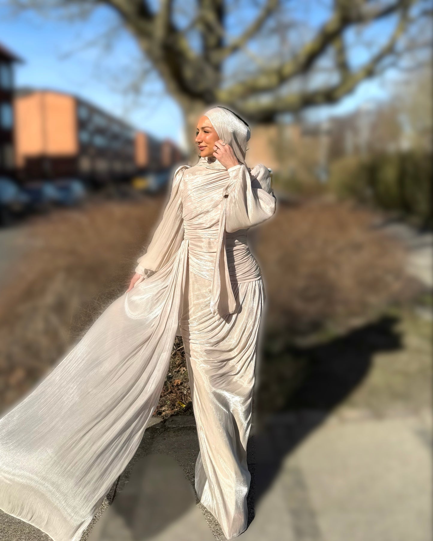 Gleaming Selin Dress - balanced beige