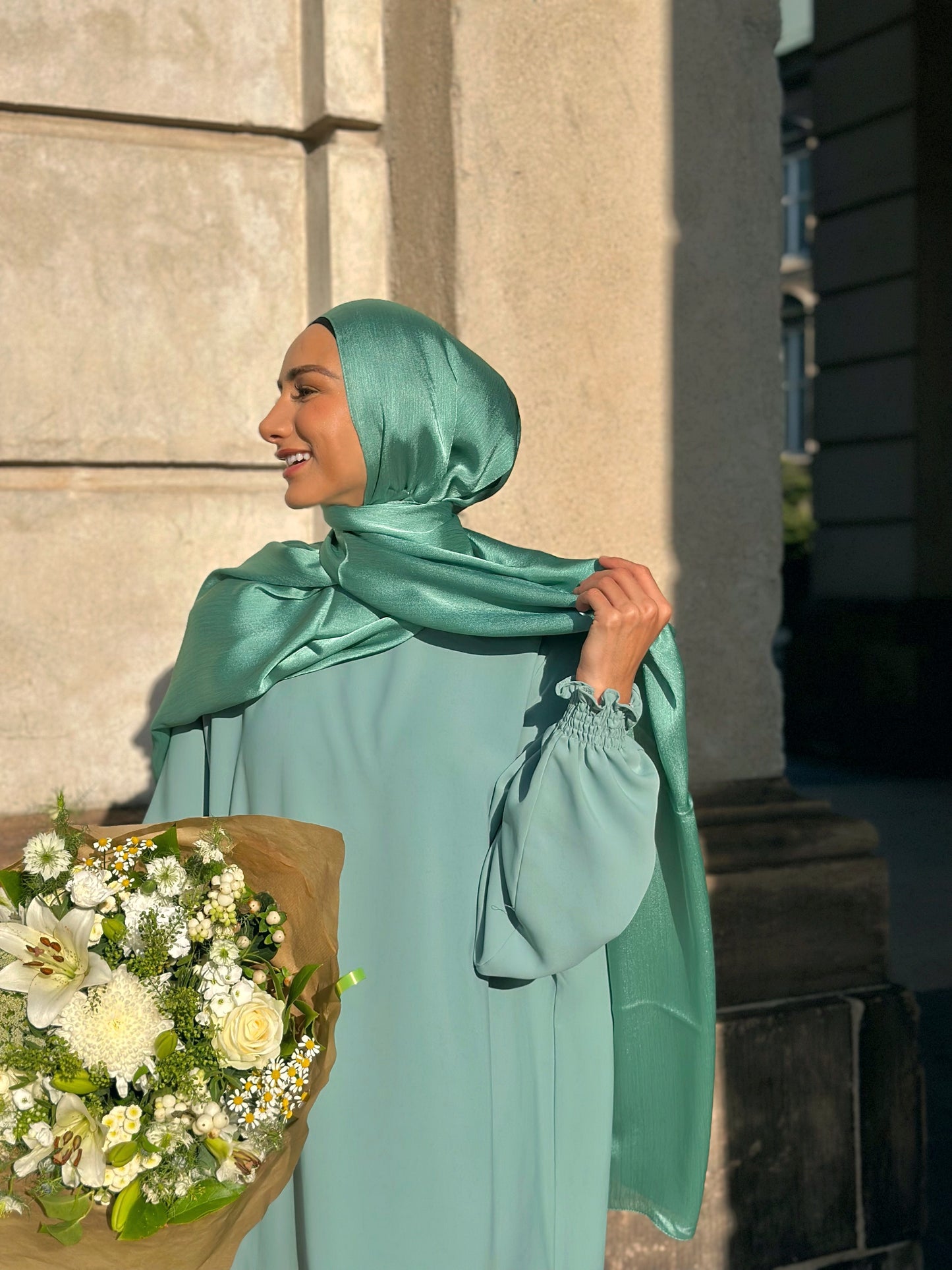 Parlak İpek Tesettür - Koyu Nane ss88