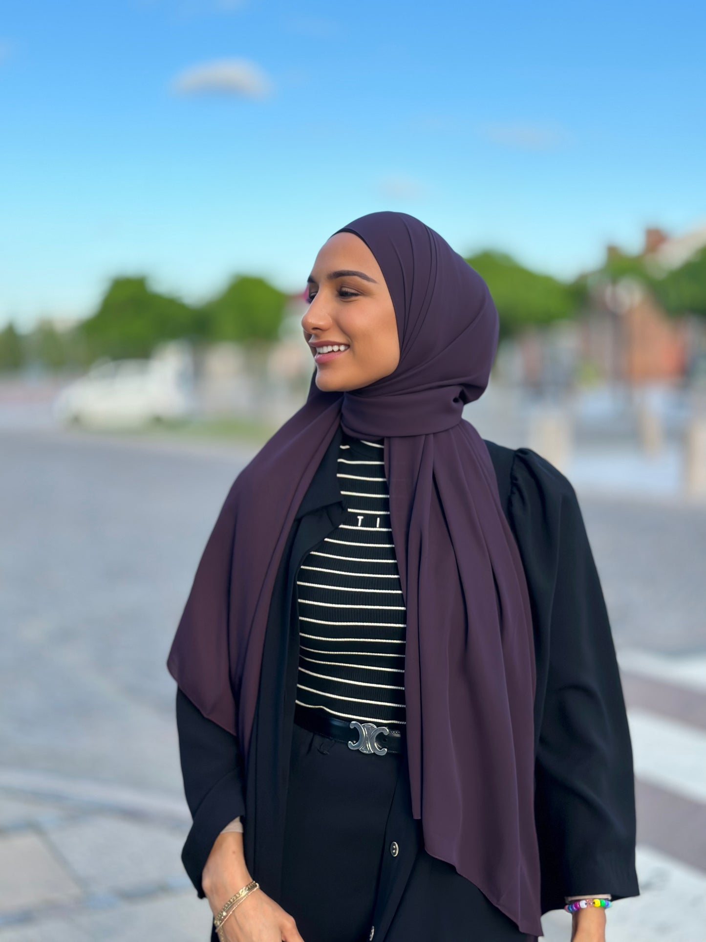 Lüks şifon - Çok Koyu Mor L79