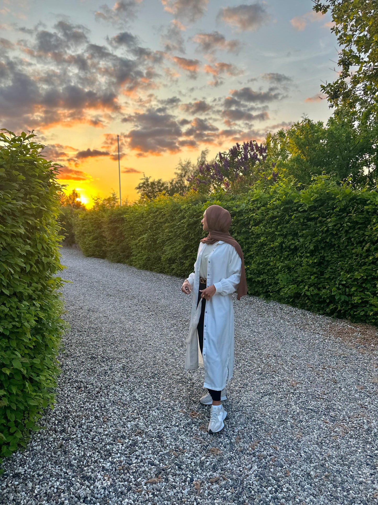 Beyaz İpek Tunik Kemerli