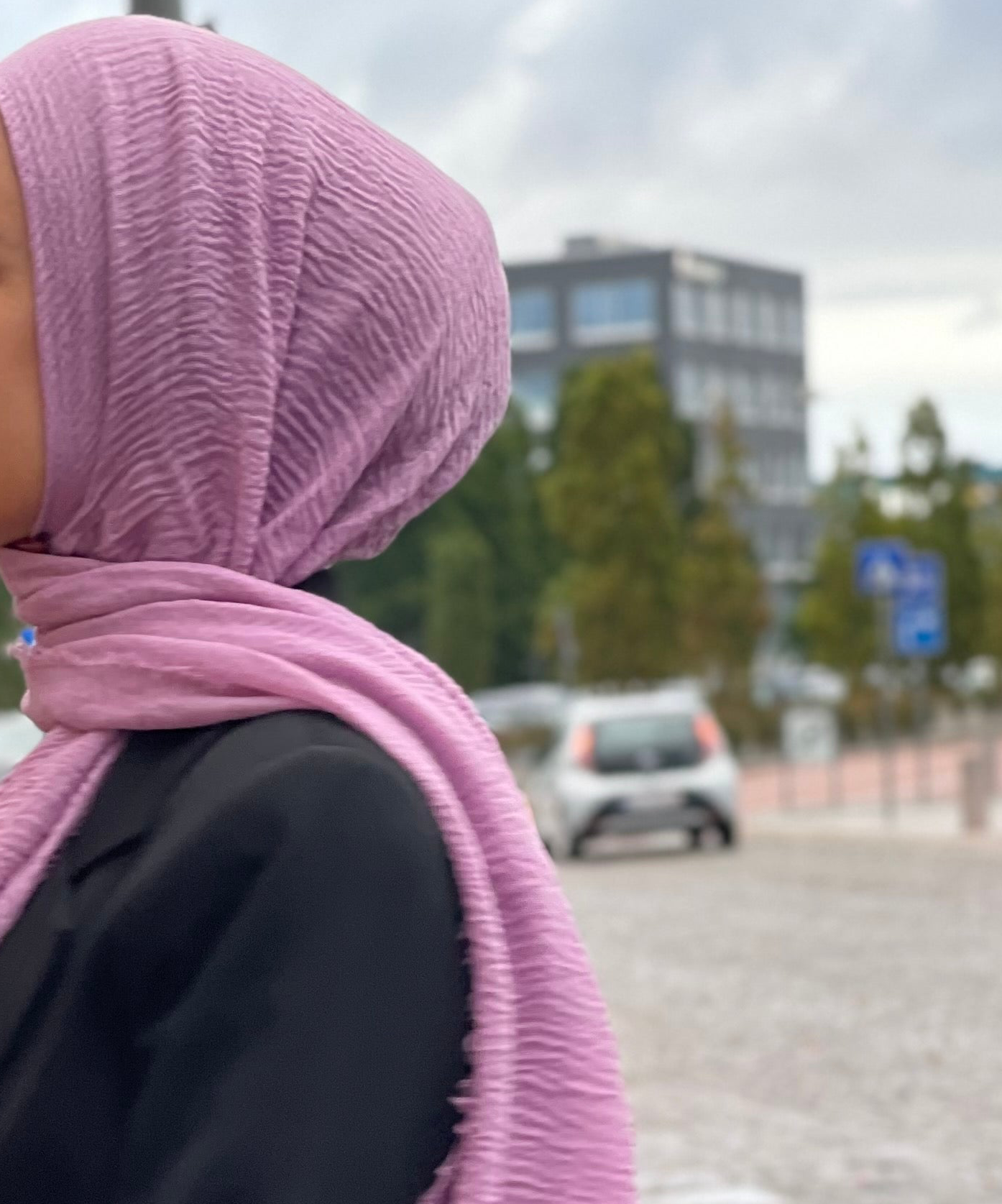 Wrinkle Hijab - purple A21