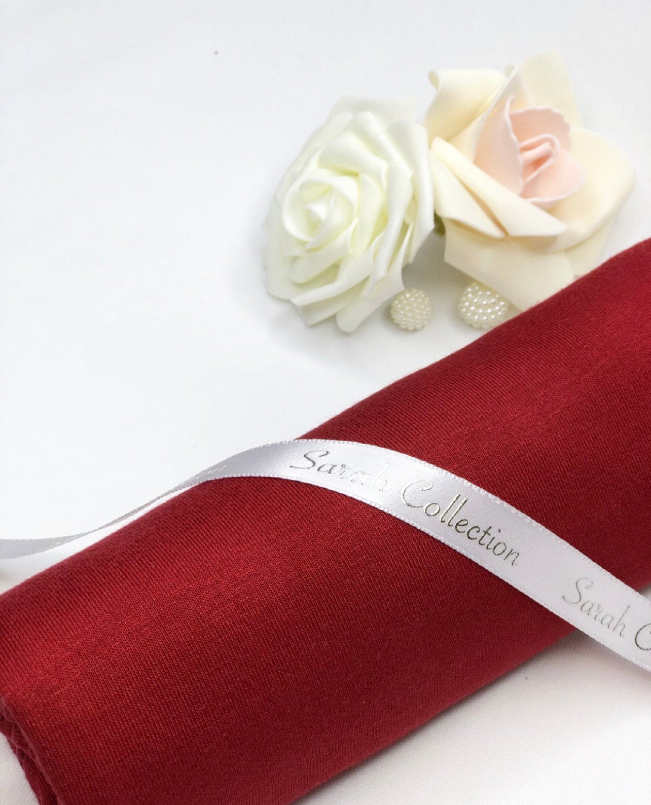 Plain Jersey Hijab - Red b30