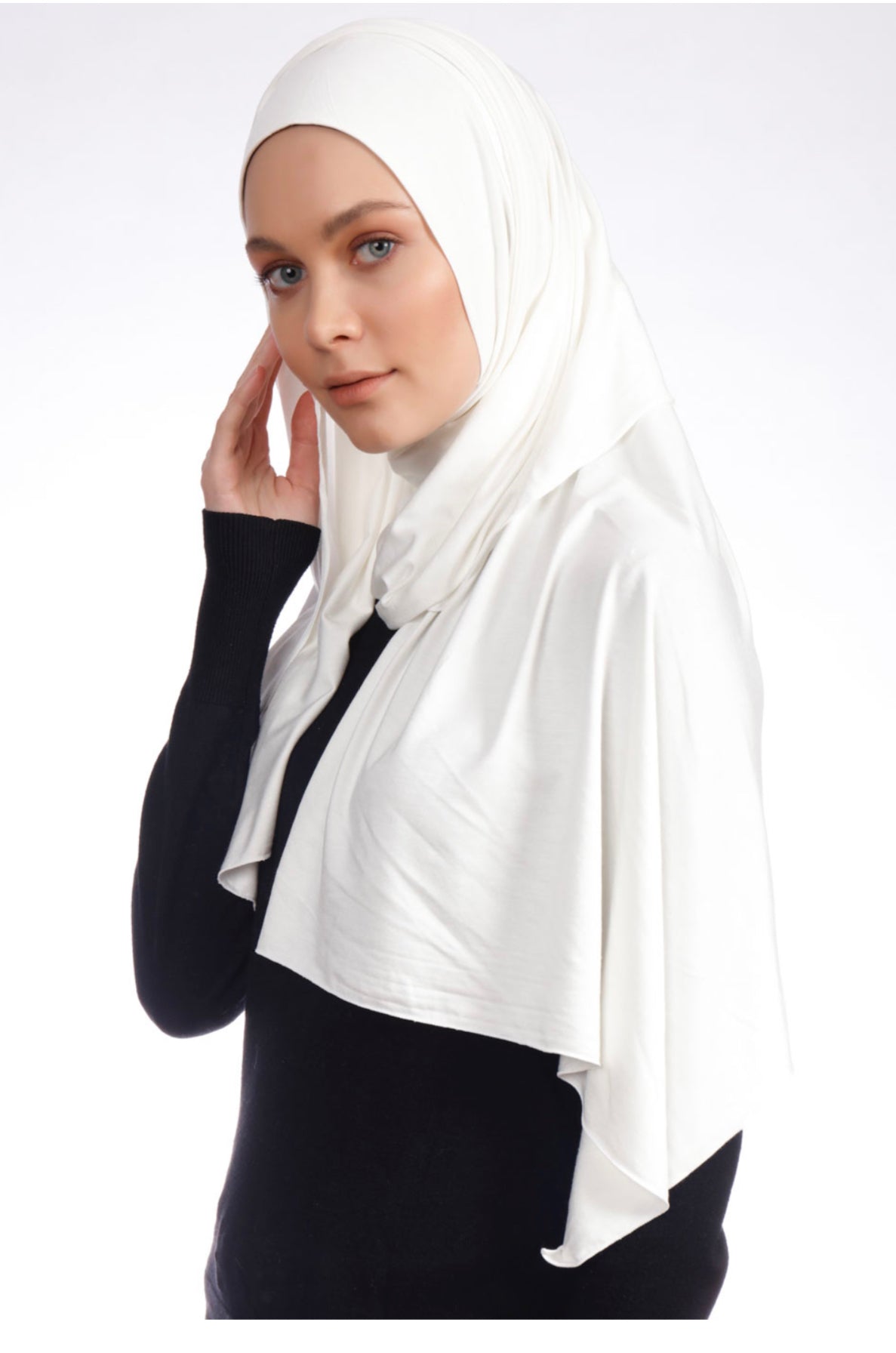 Sade Jersey başörtüsü - Süt Beyazı P19