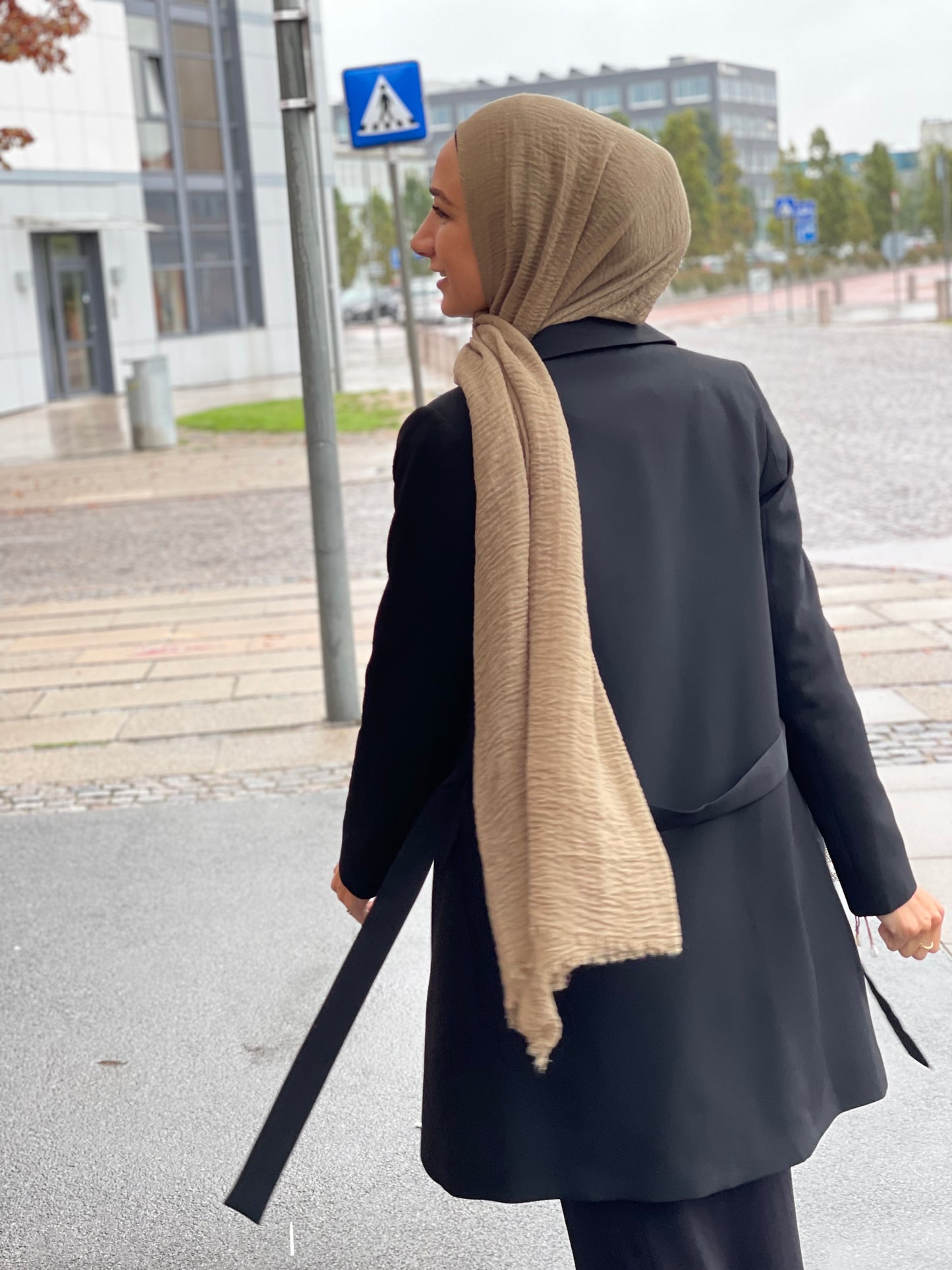 Kırışık Hicab - Zeytin Yeşili A46