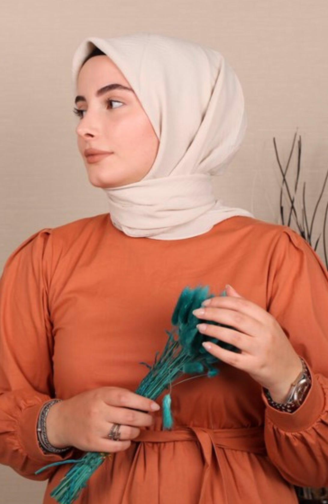 Caz Şifon Tørklæde - Fildişi 9