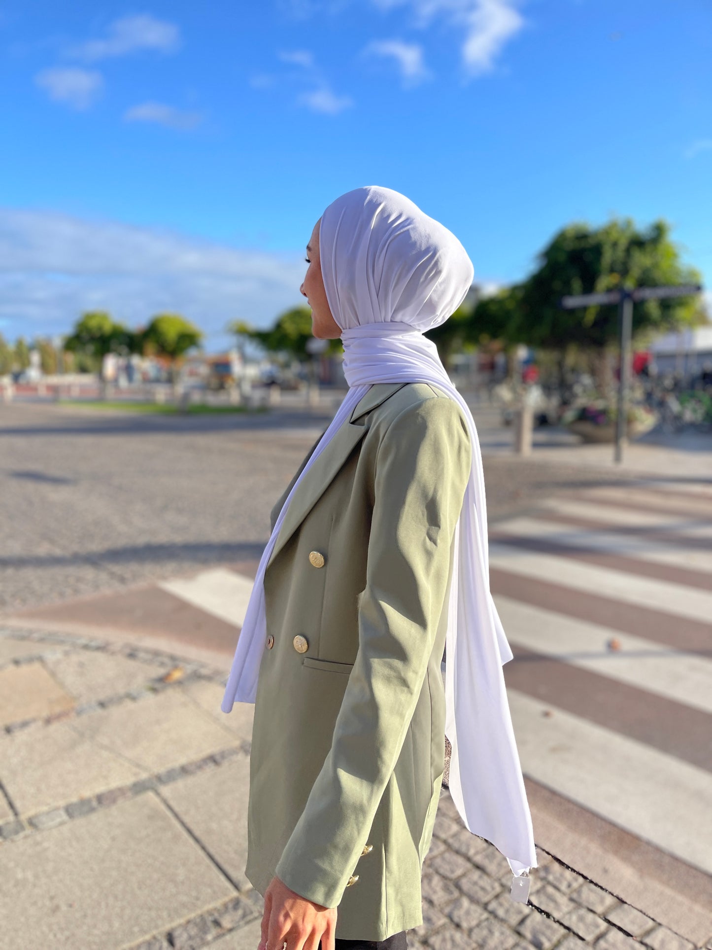 Likralı Tesettür - Beyaz ly06