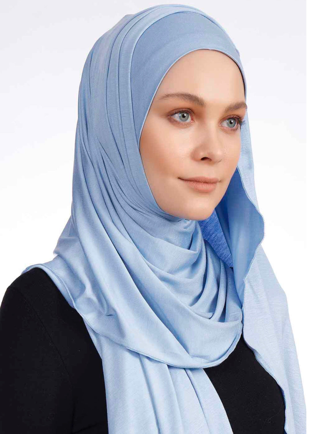 Good To Go Plain Jersey Hijab - Baby Blue P03