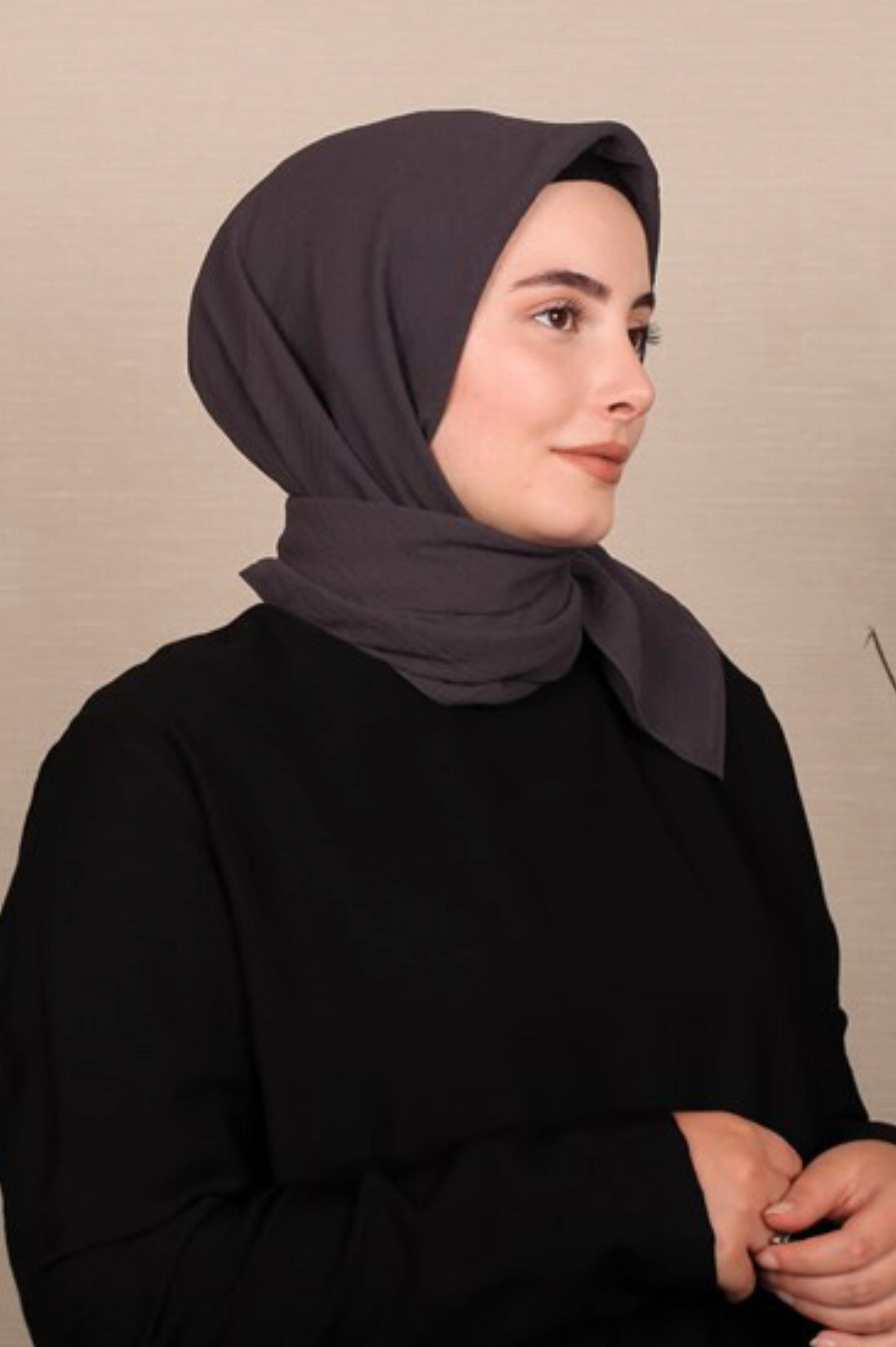 Caz Şifon Tørklæde - Koyu Gri 15