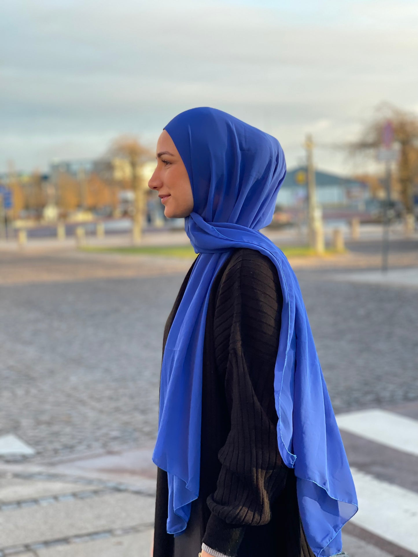 Gitmeye hazır şifon - Royal Blue gt07