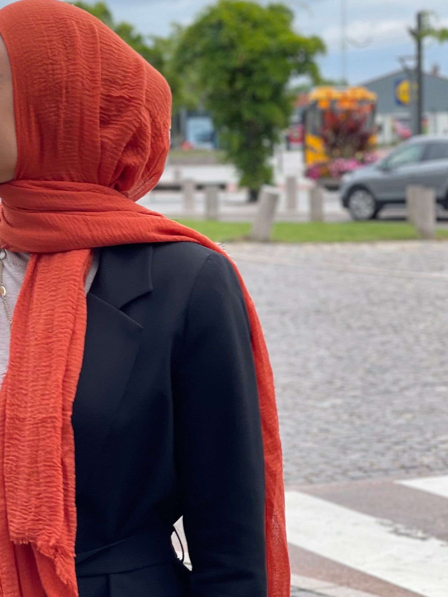 Wrinkle Hijab - Orange A51