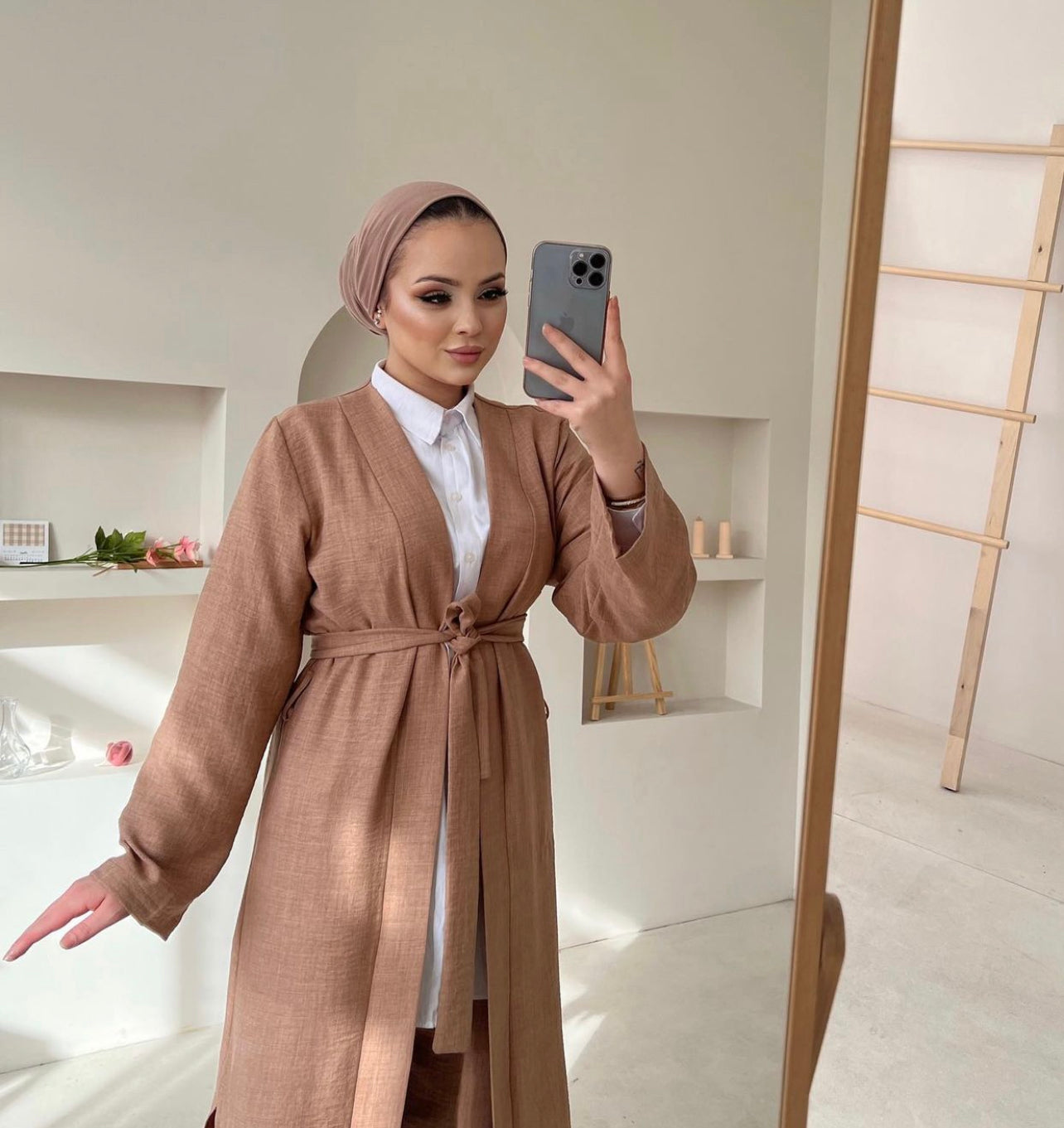 Long Lara Kimono - Brownie