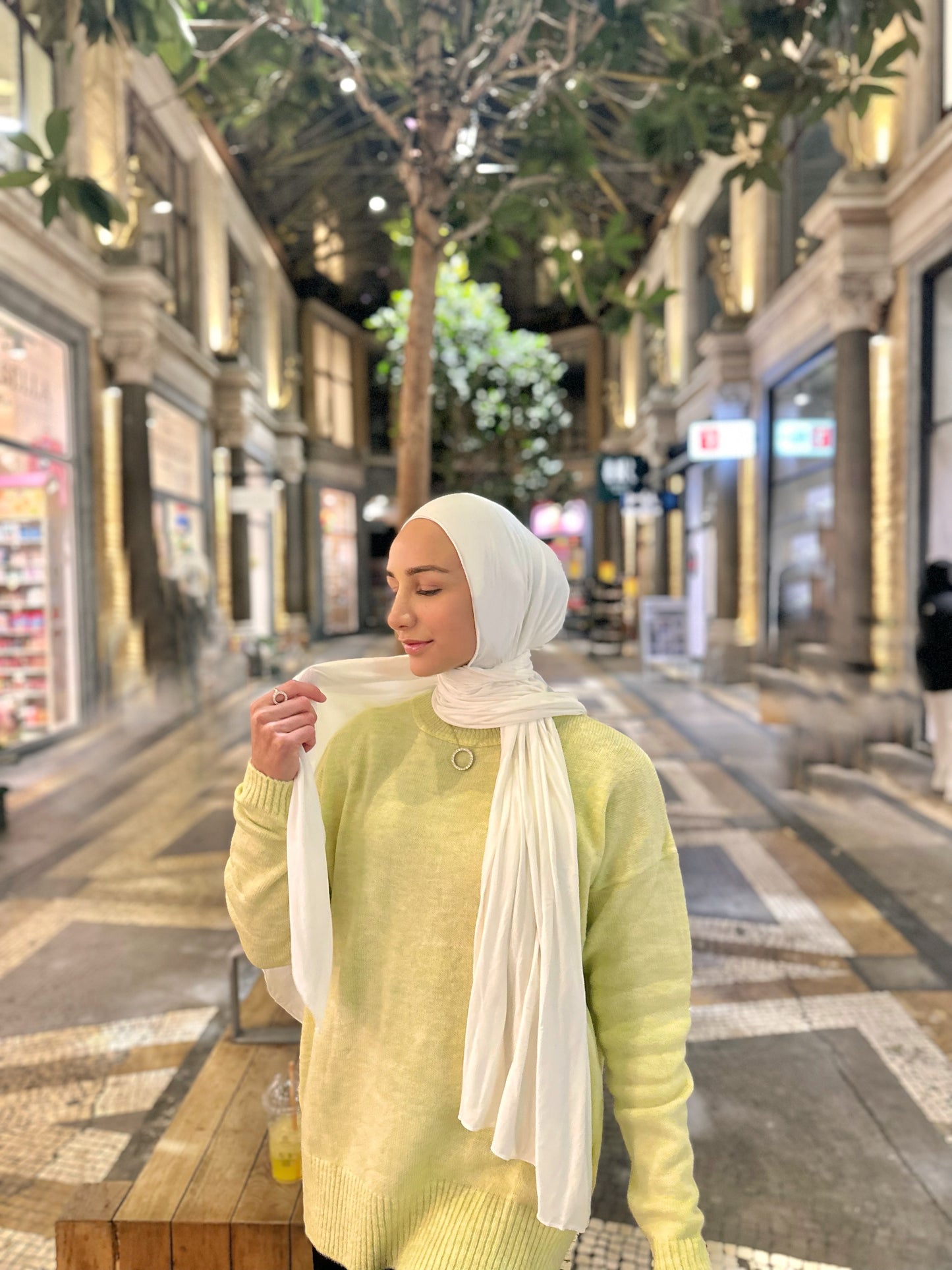 Düz Jersey Tesettür - Süt Beyazı 178