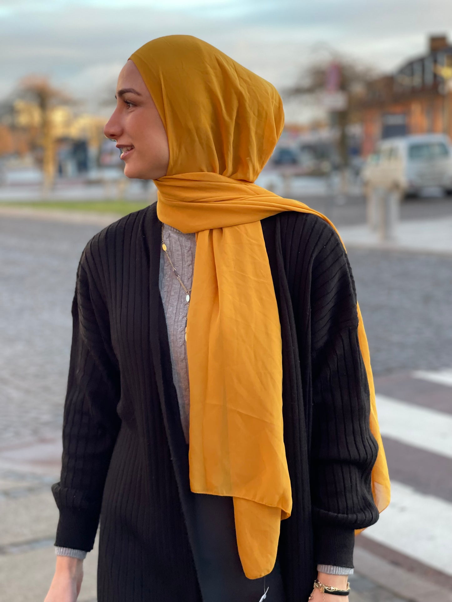 Gitmeye hazır şifon - Hardal GT32