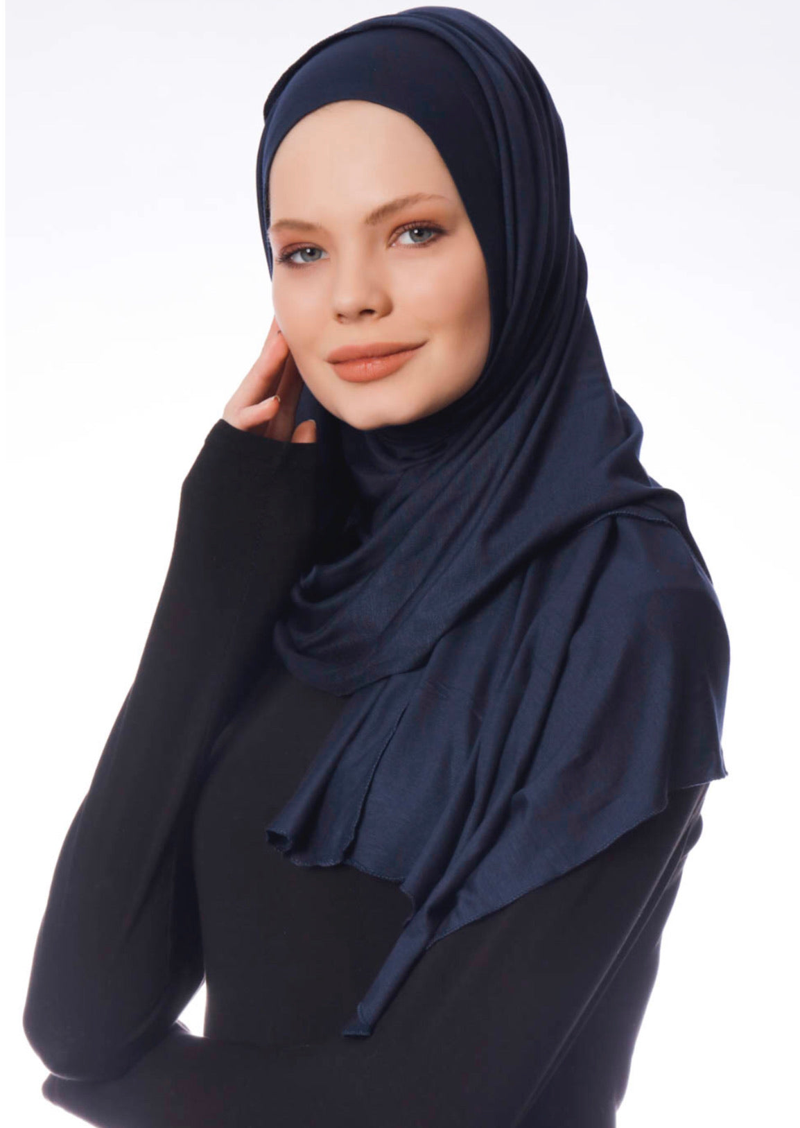 Good To Go Plain Jersey Hijab - Navy P14
