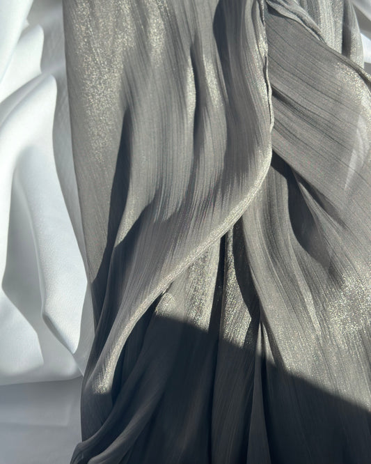 Shiny valentino chiffon - Midnight Gray sv23
