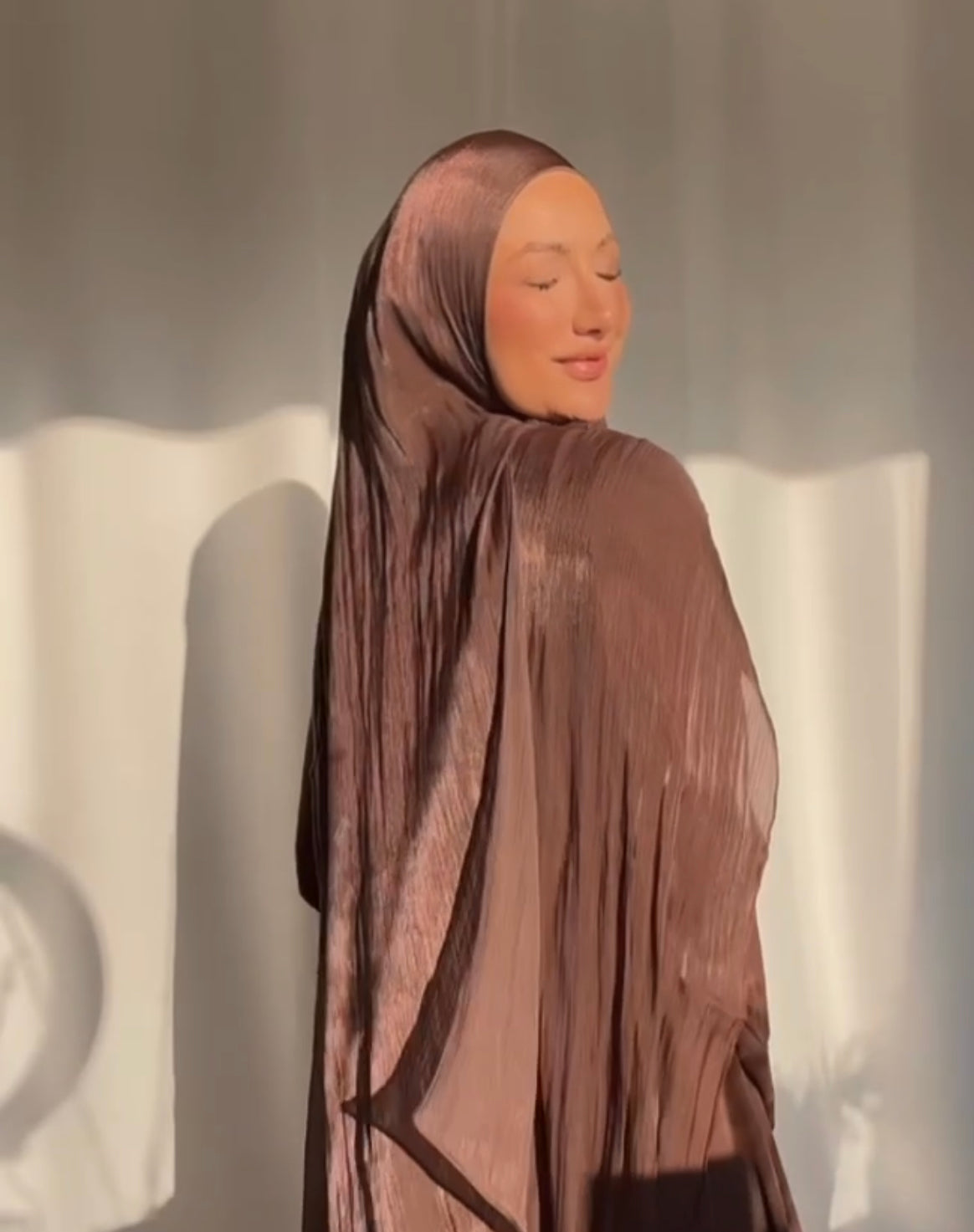 Shiny valentino chiffon - Brown sv47