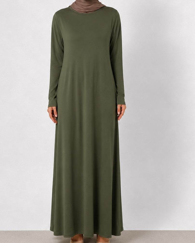 One size viscose abaya - Army